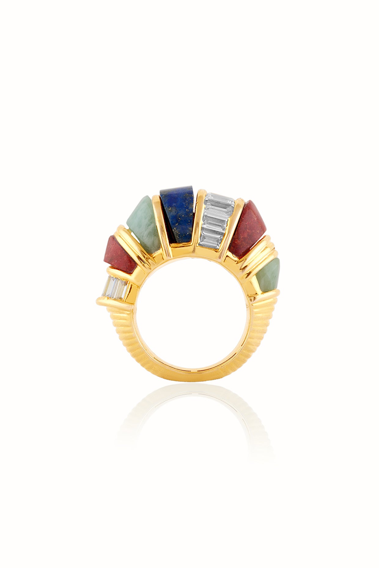 Moonveil Bombe Ring 18kt Gold Plated