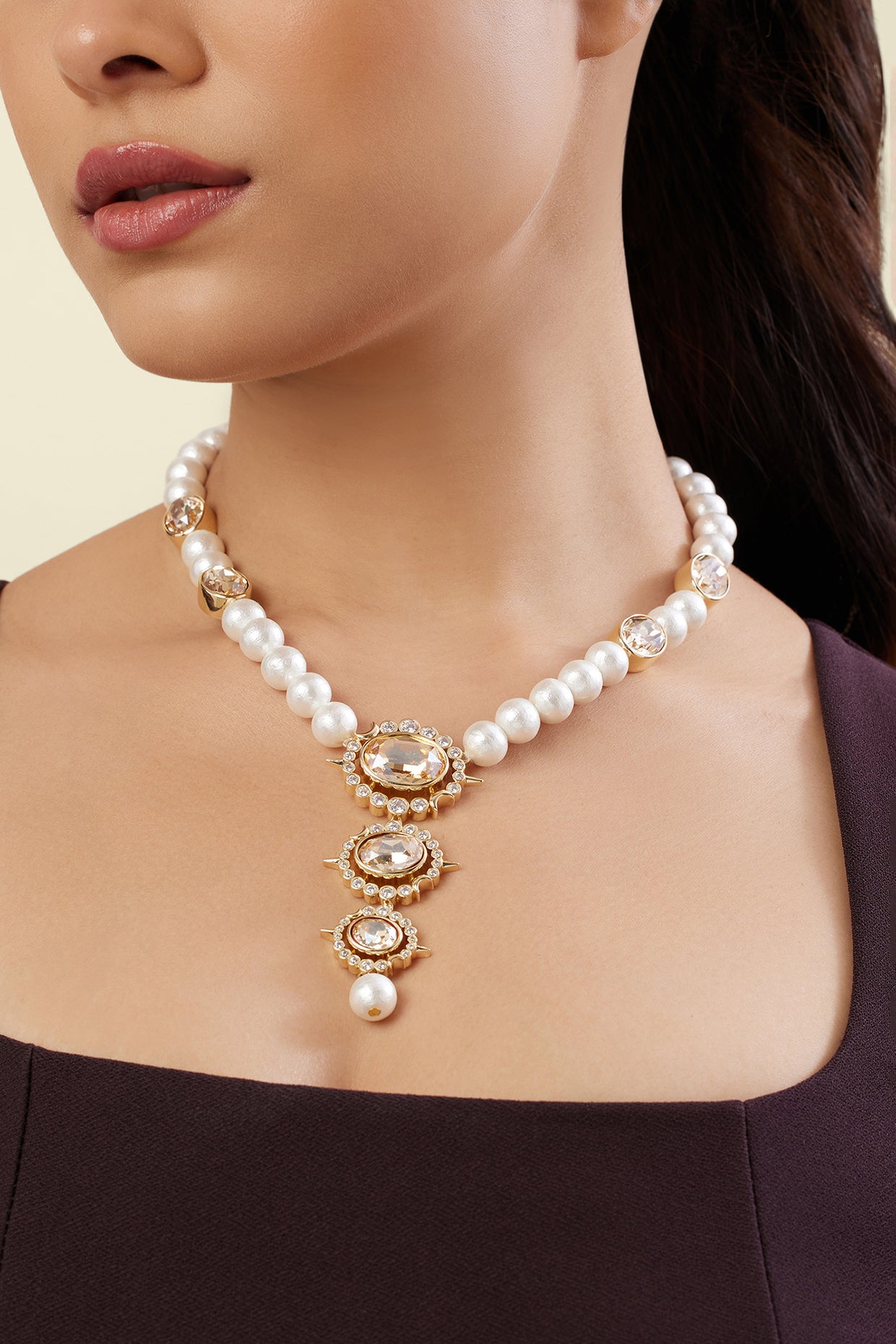 Scorpius Pearl Necklace In 18Kt Gold Plated