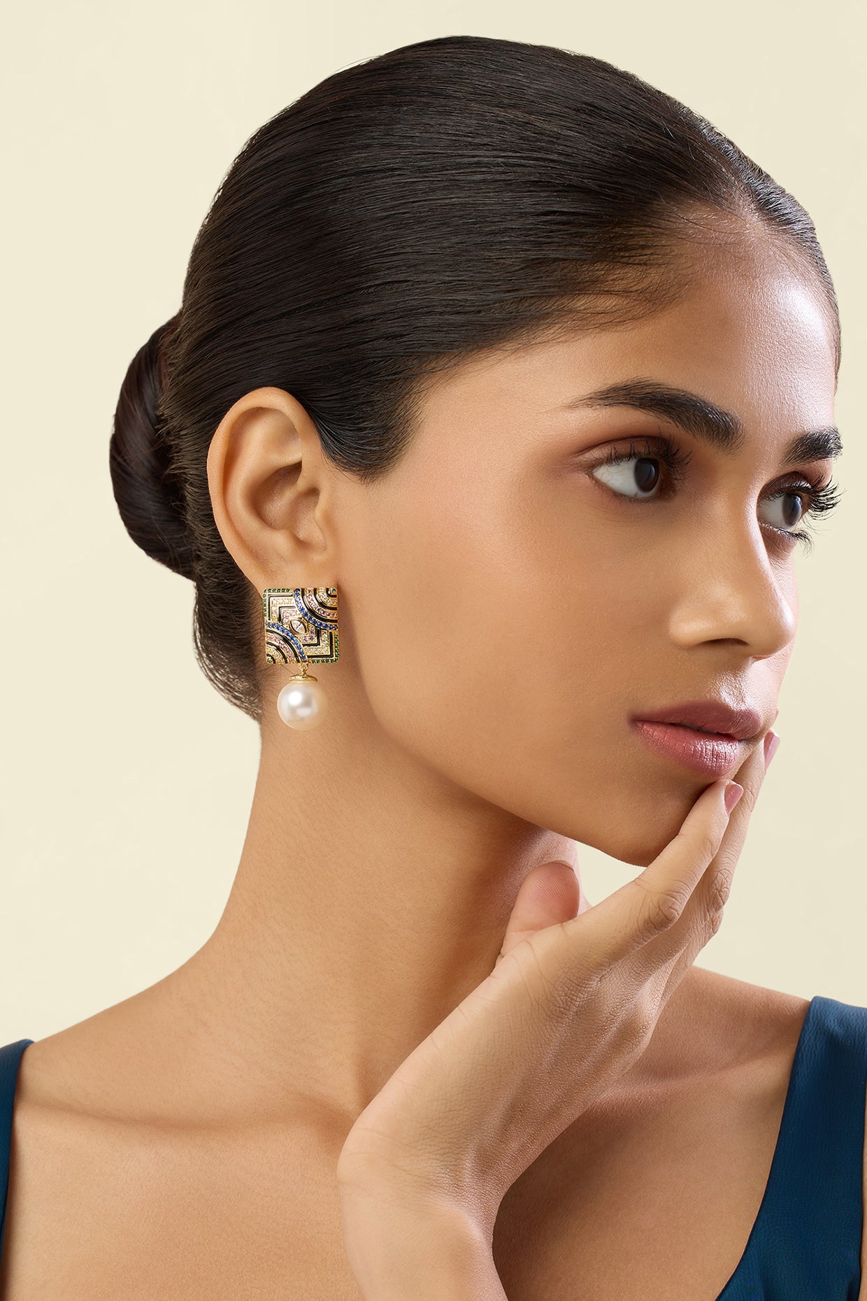 Remedios Pearl Danglers In 18Kt Gold Plated