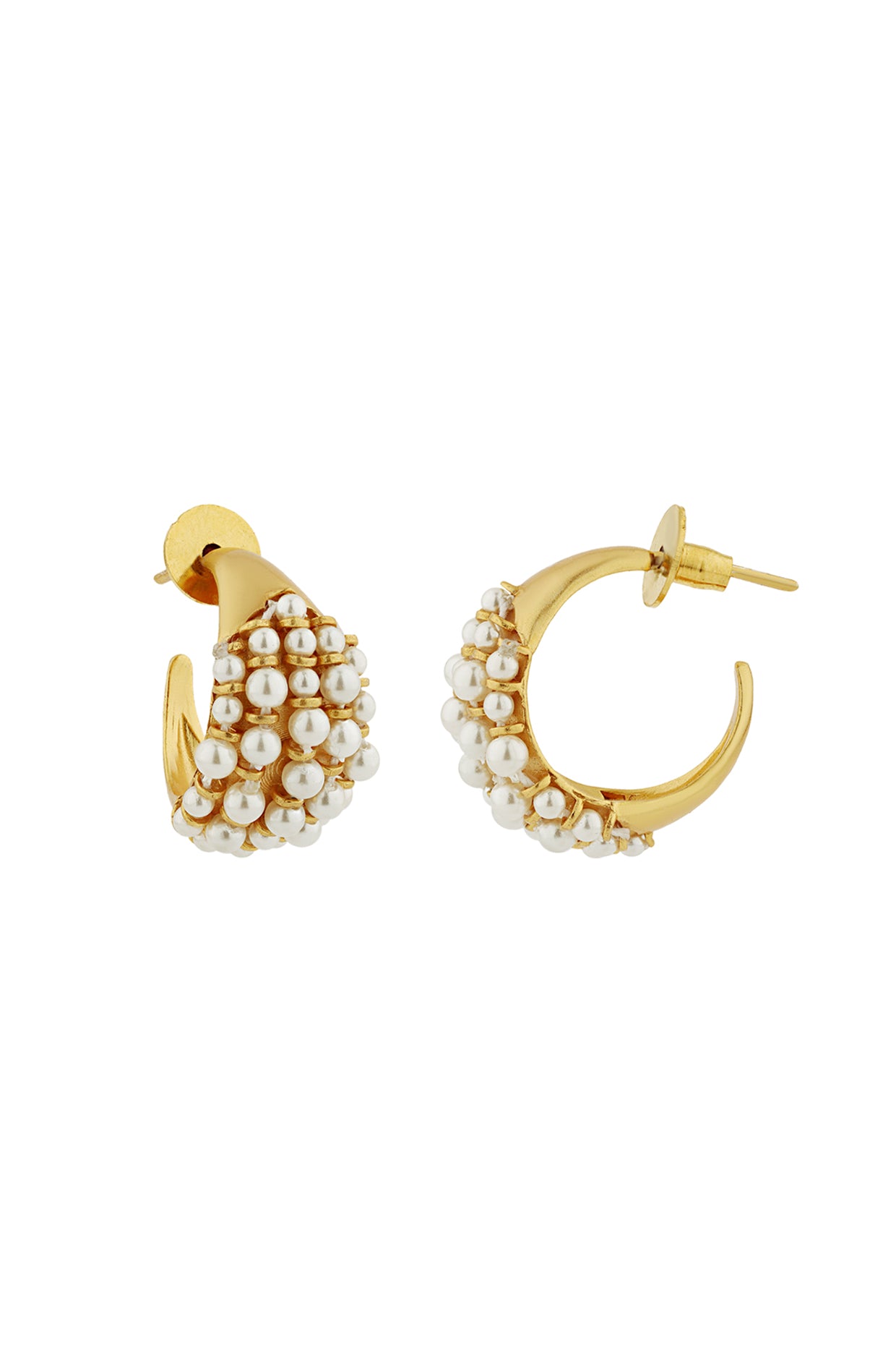 Mini Cluster Hoops 22Kt Gold-Plated
