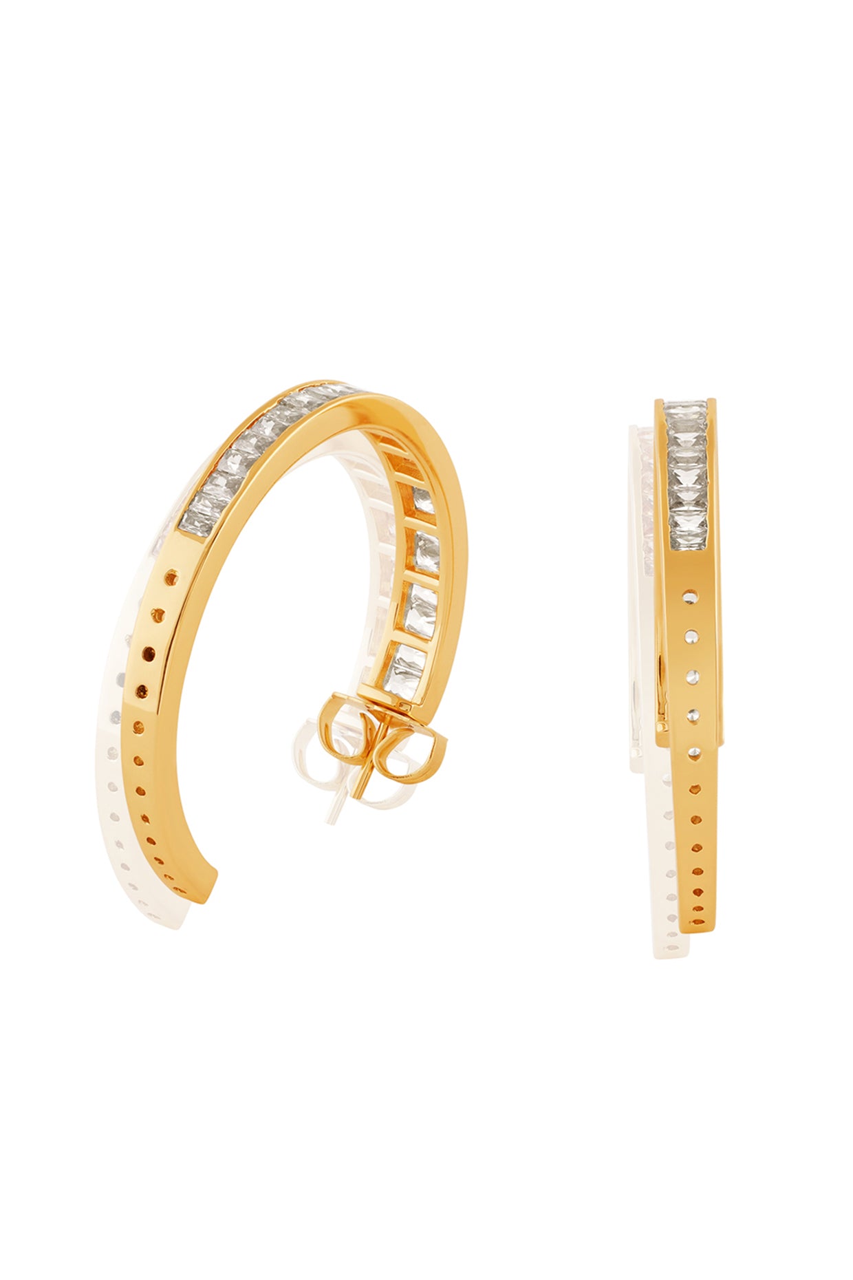 Divine Radiance Hoops In 18kt Gold Plated