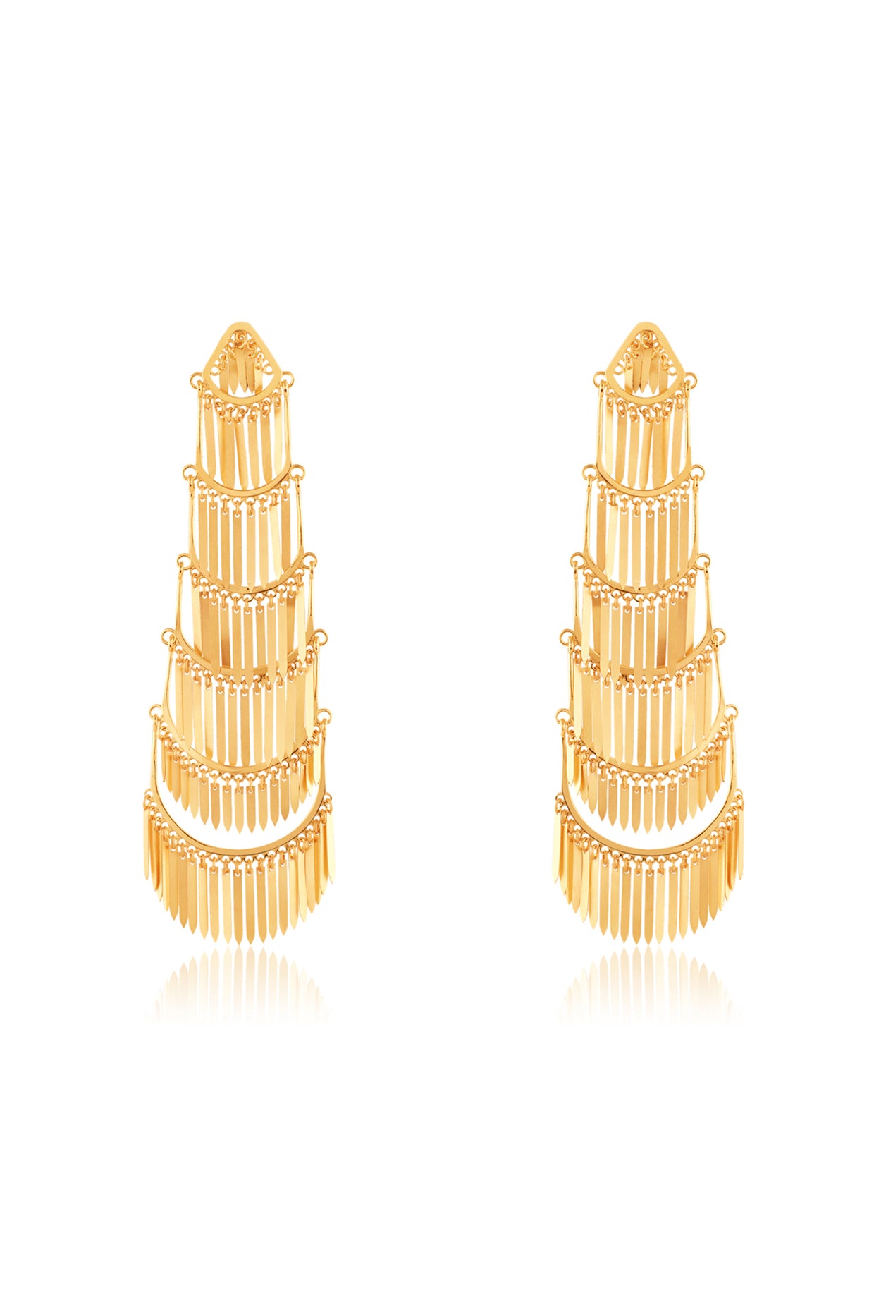 Atlântico Statement Danglers In 18Kt Gold Plated