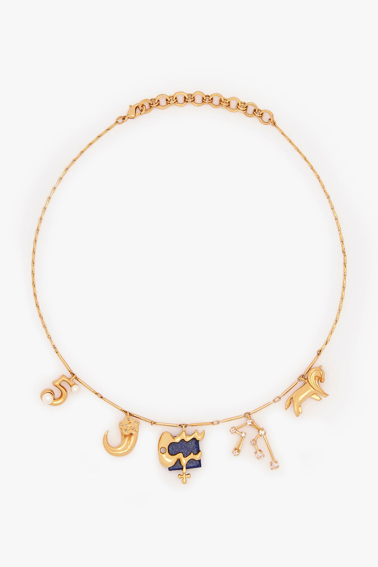 22kt Gold Aquarius Charm Necklace