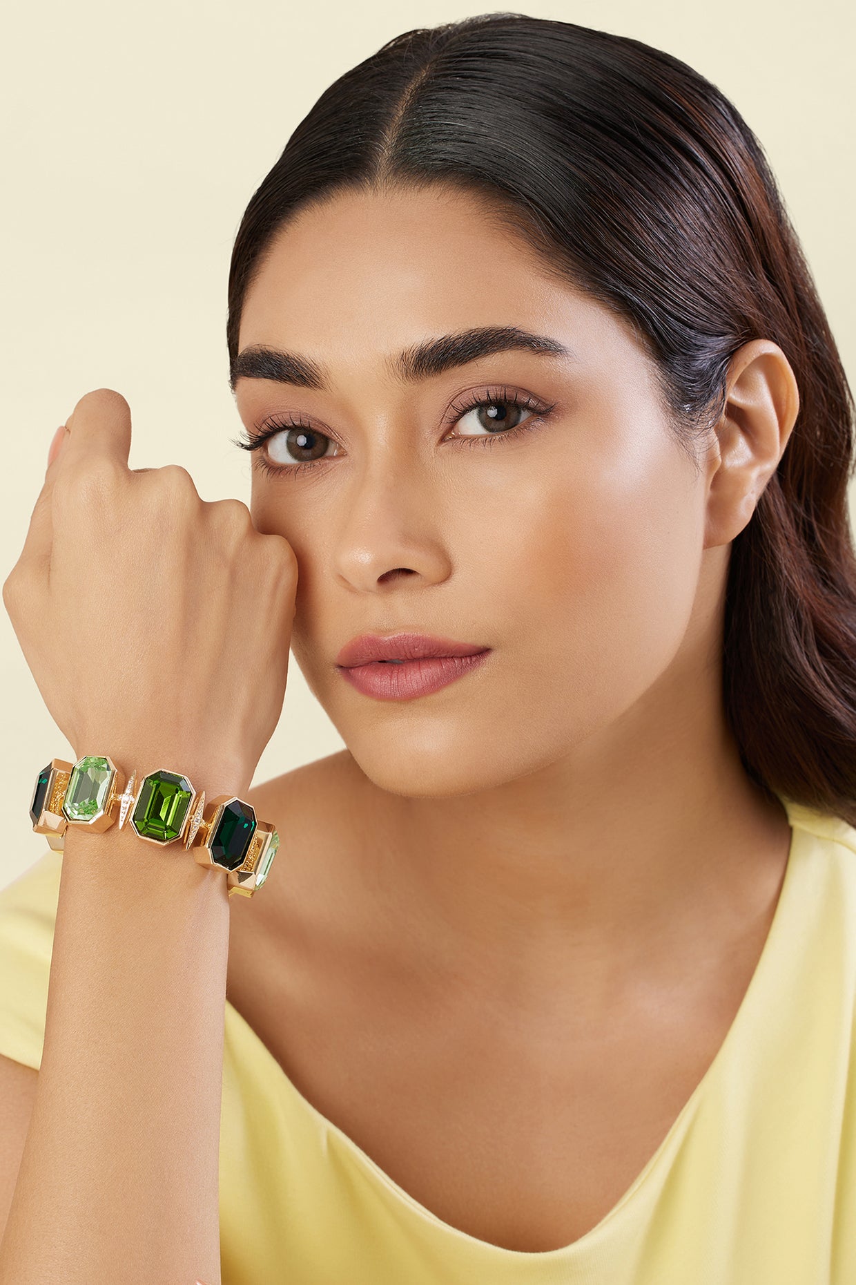 Columbian Fantasy Cuff Bracelet In 18Kt Gold Plated