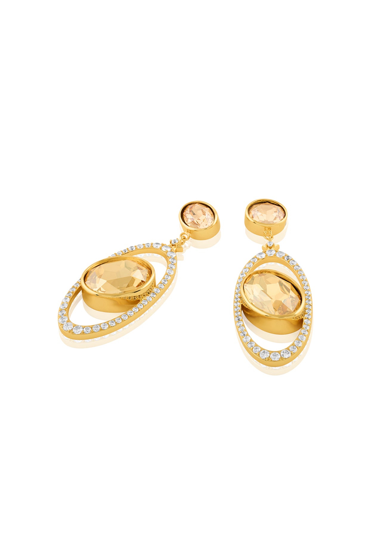 Cosmic Ember Dangler Earrings In 18Kt Gold Plated