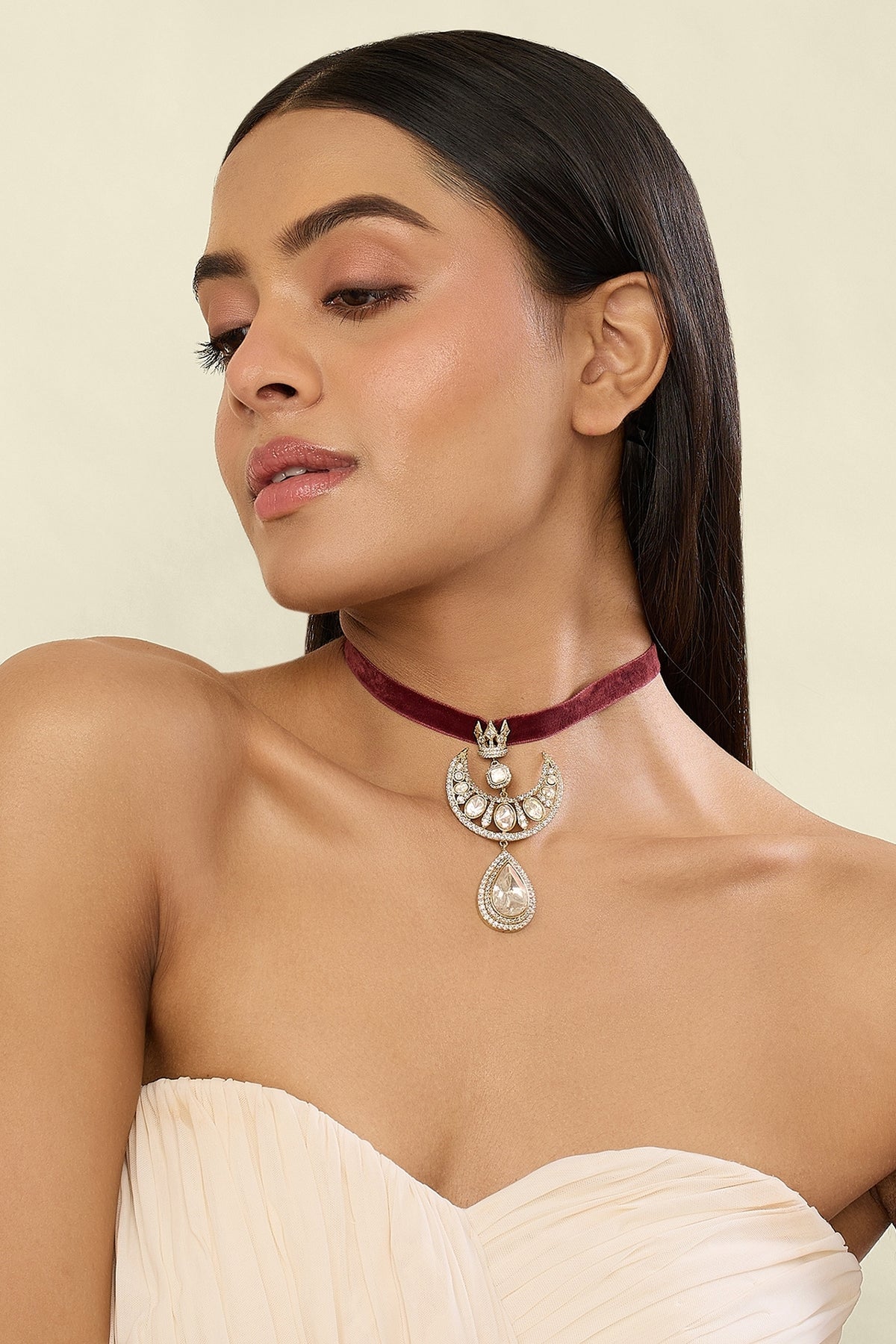 Polki Crown Velvet Reign Necklace