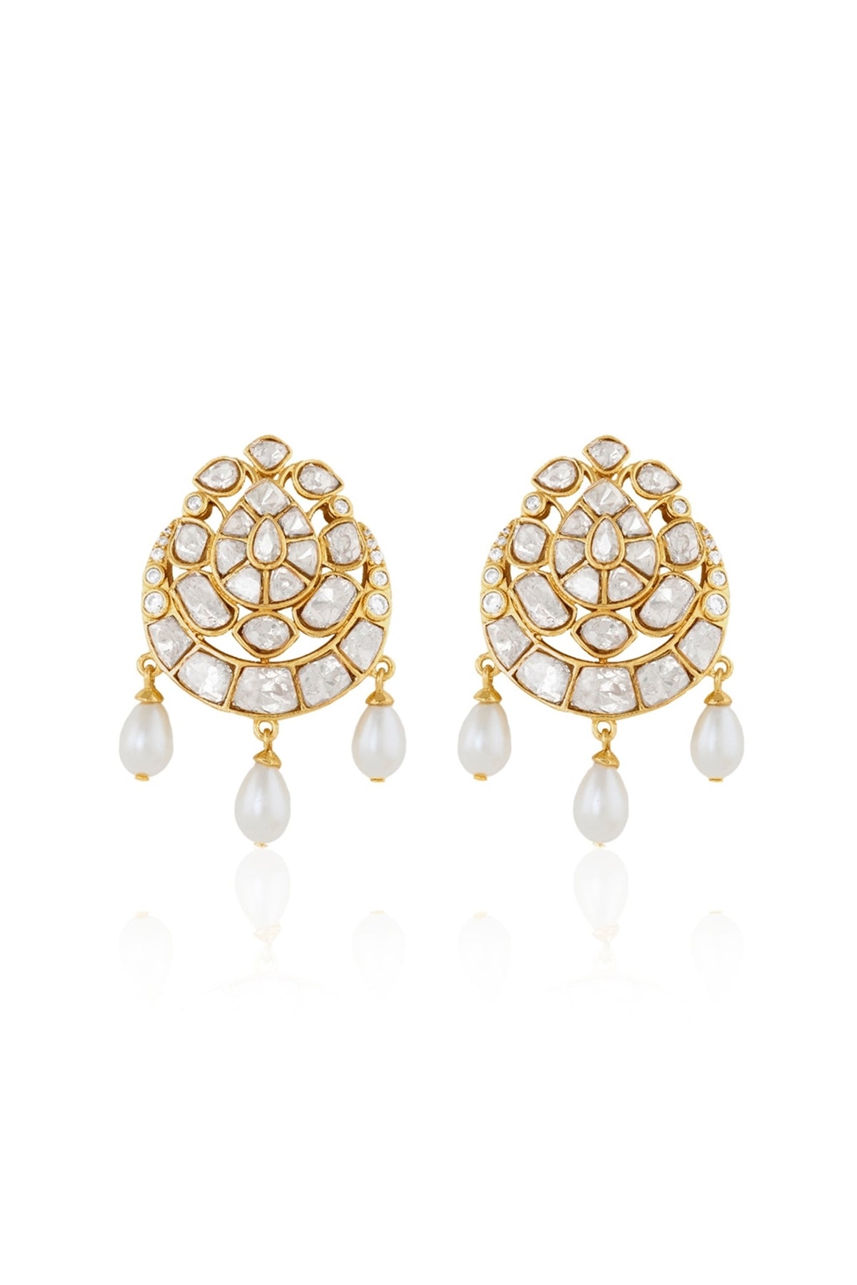 Polki Diadem Pearl Earrings