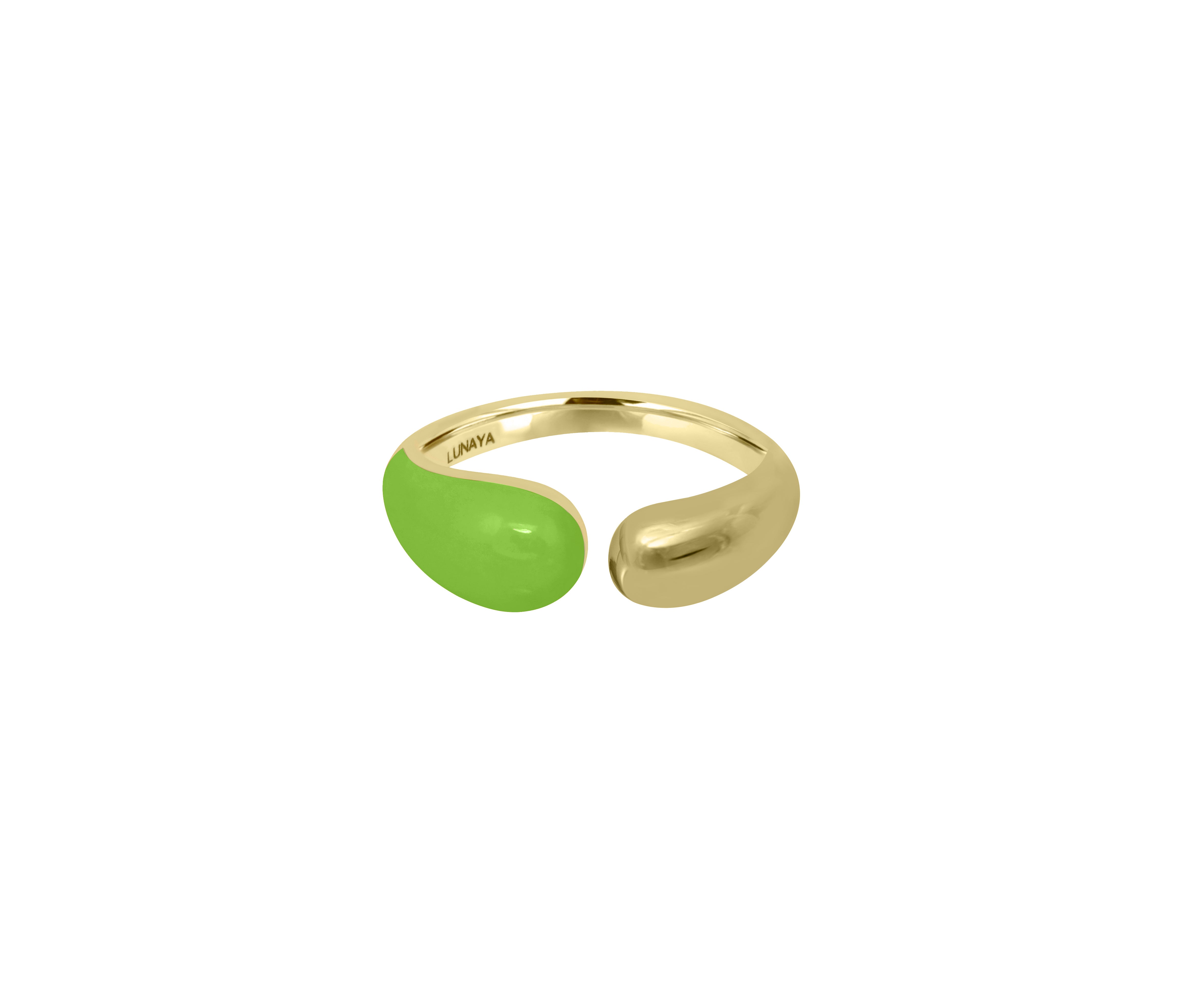 Gold & Bright Green Glossed Ring