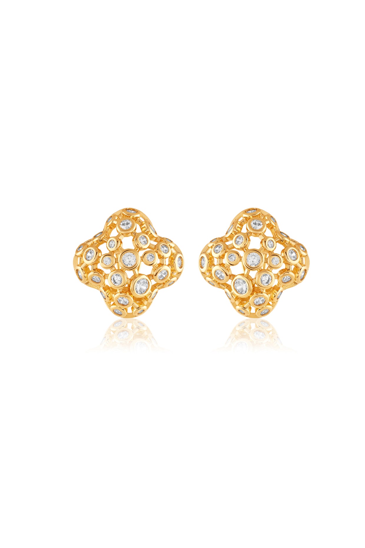 Fino Statement Studs In 18Kt Gold Plated