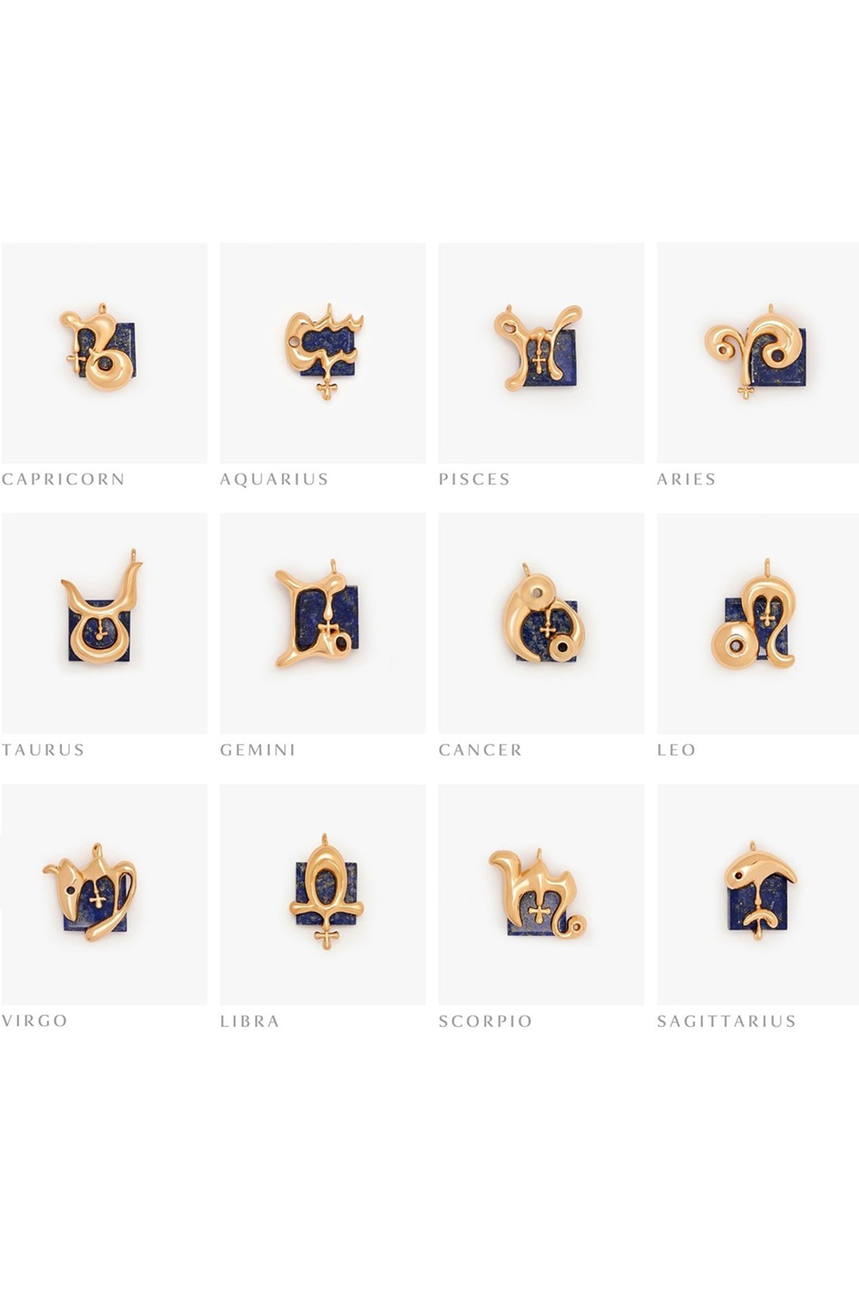 22kt Gold Aquarius Charm Necklace