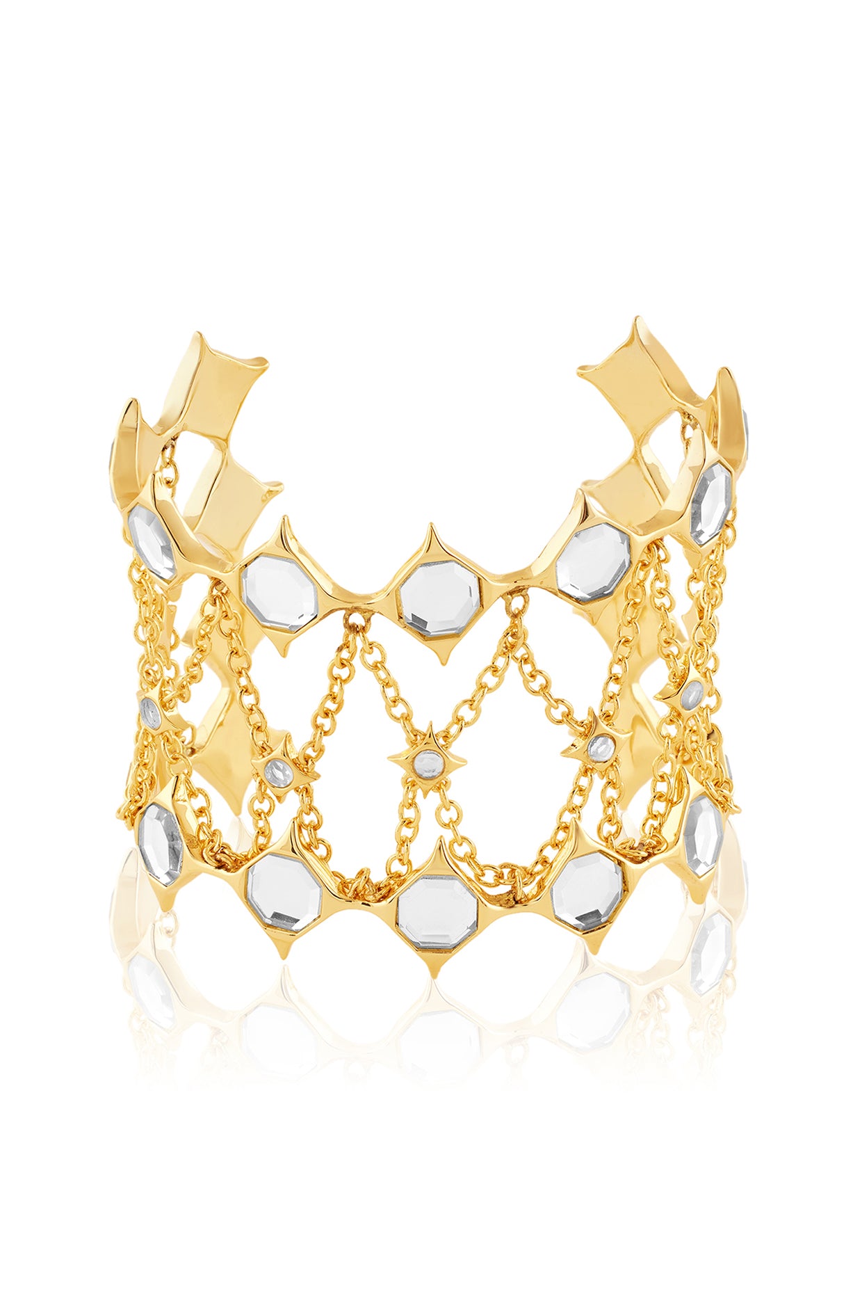 Angel Dust Mirror Statement Cuff 18Kt Gold Plated