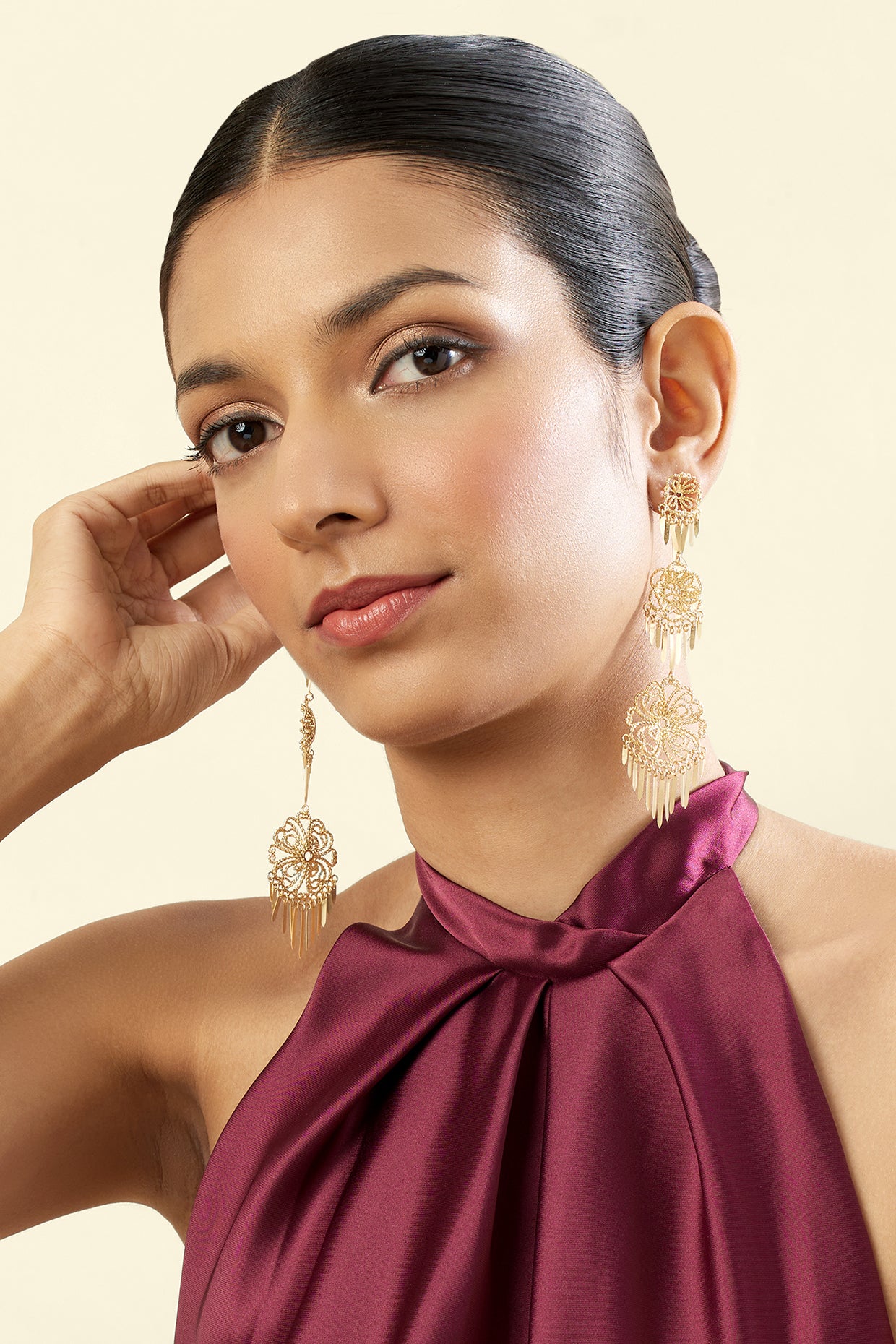 Convento Statement Danglers In 18Kt Gold Plated