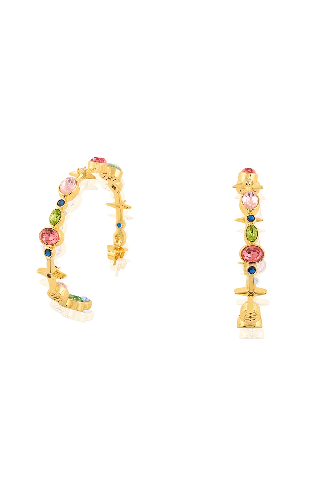 Sunera's Lil Gem Drop Hoops In 18Kt Gold Plated