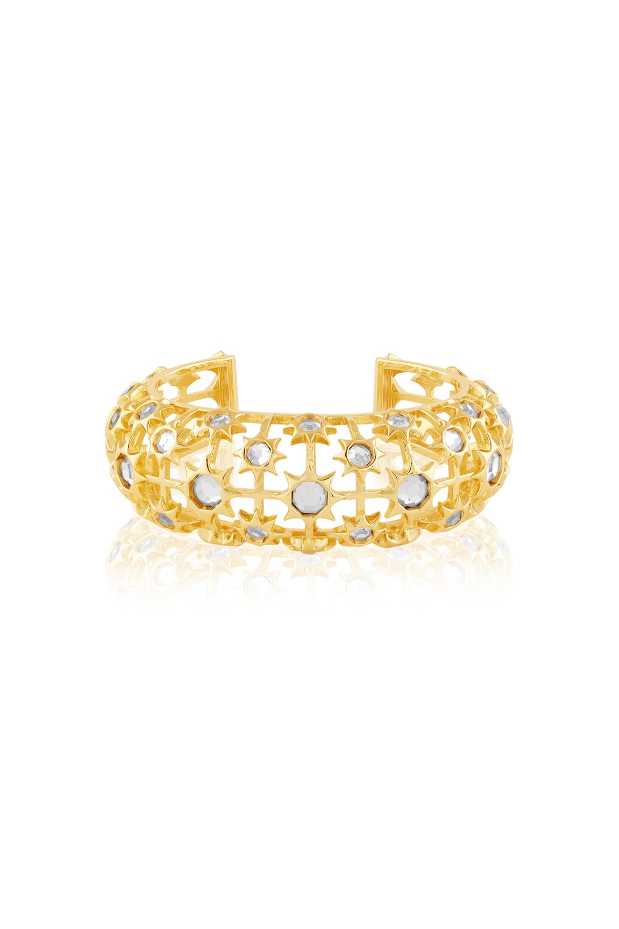 Celeste Mirror Dome Cocktail Cuff 18Kt Gold Plated
