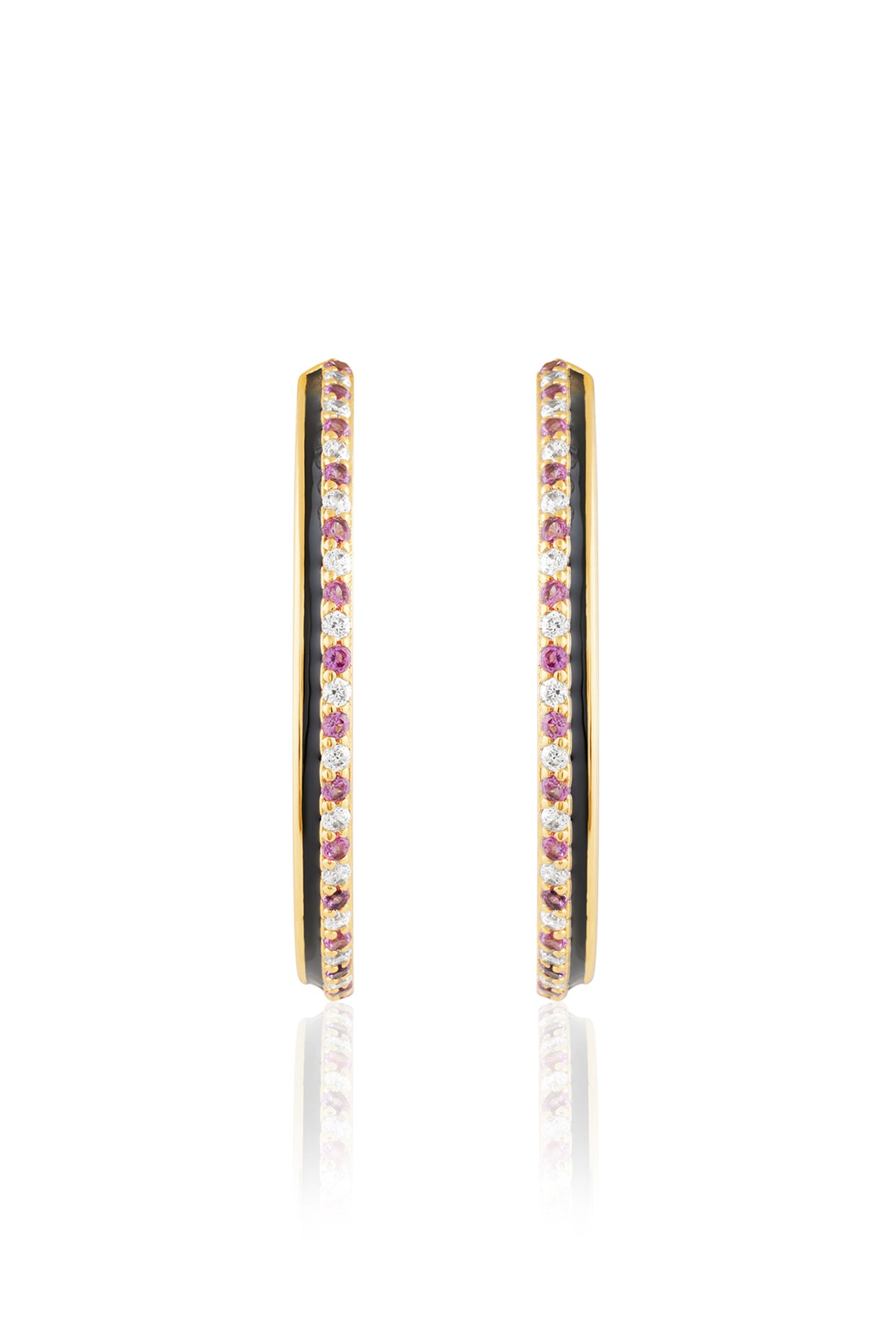 Mystic Orbit Hoops In 18kt Gold Plated