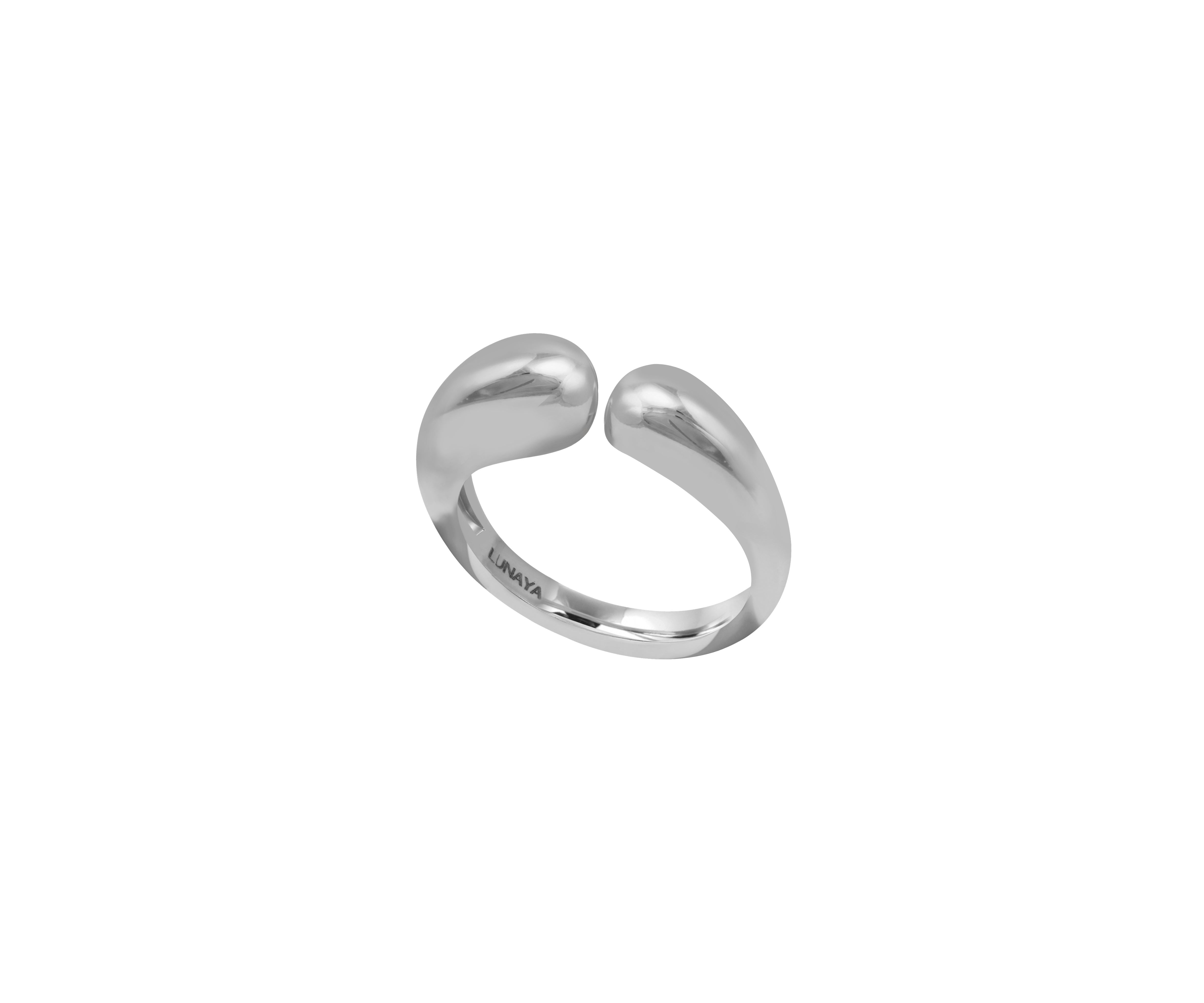 Large Silver Solid Pebble Band