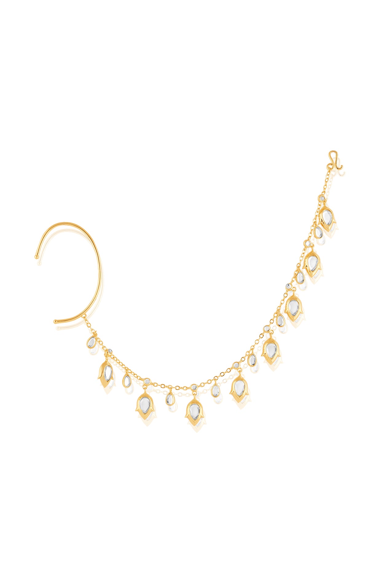 Altar Mirror Ear Chain In 18Kt Gold Plated