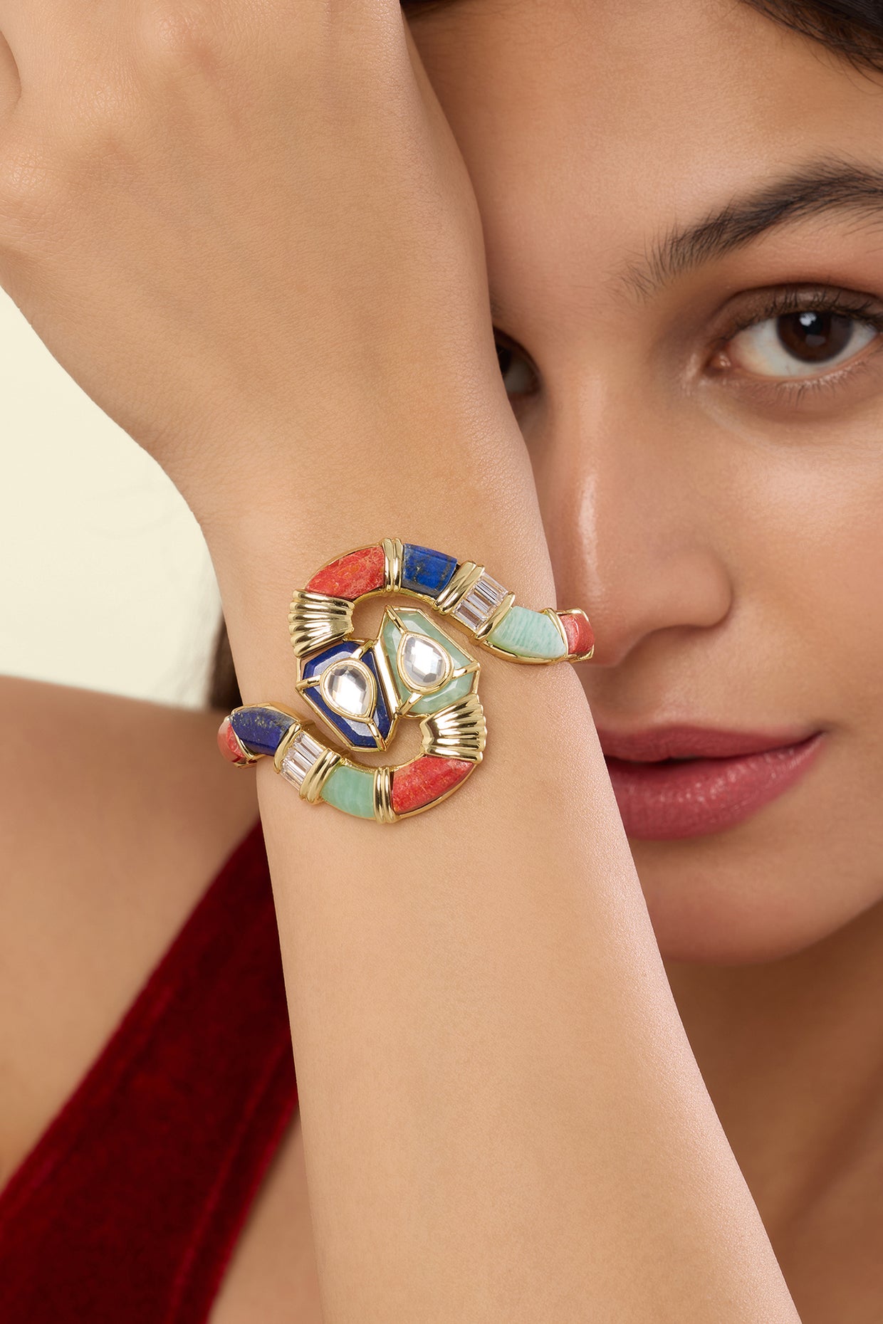 Spirah Cuff Bracelet 18kt Gold Plated