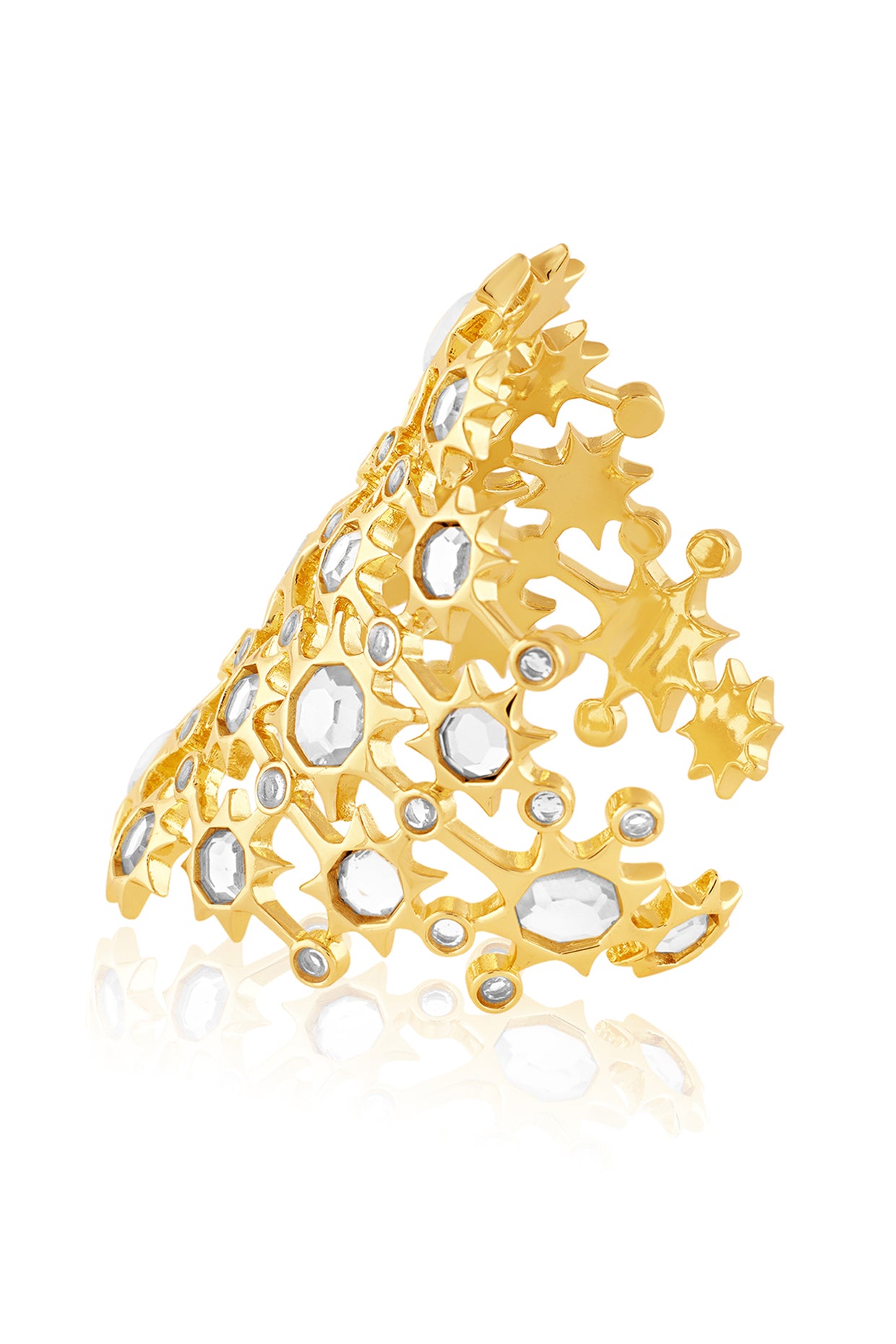 Celeste Mirror Statement Cuff 18Kt Gold Plated