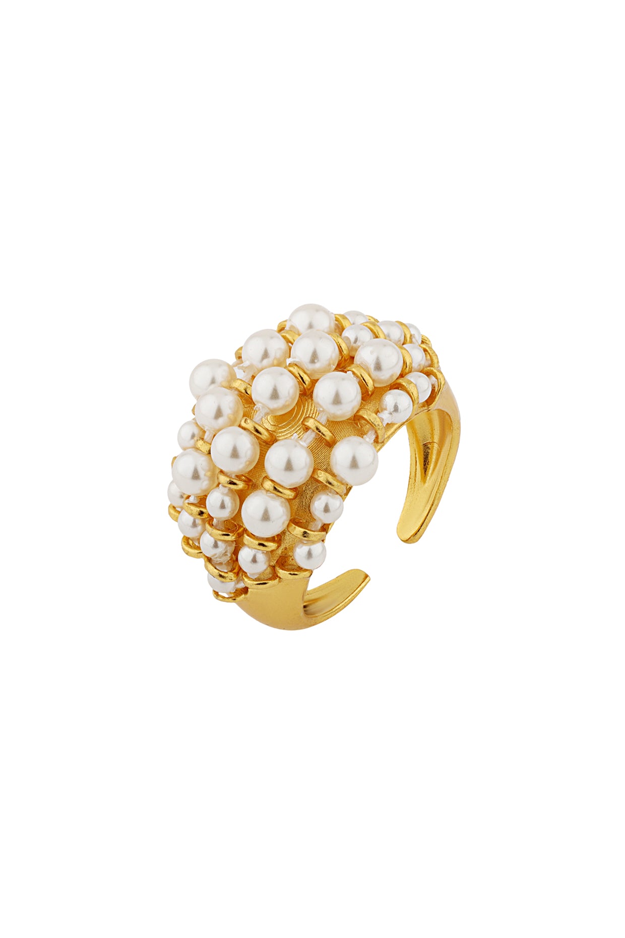Mini Cluster Ring 22Kt Gold-Plated