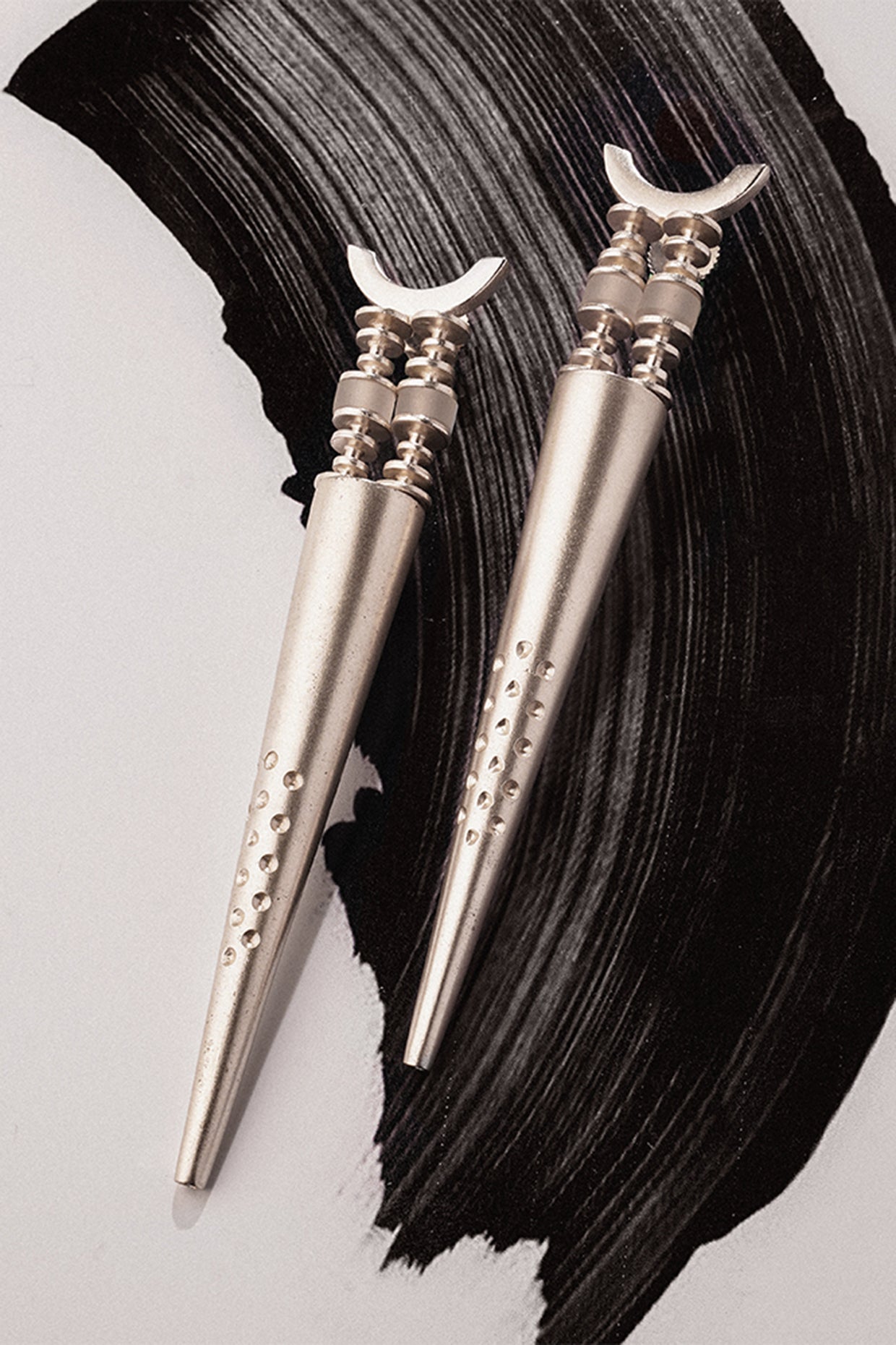 Candlelight Duet Silver Plated Spike Earrings