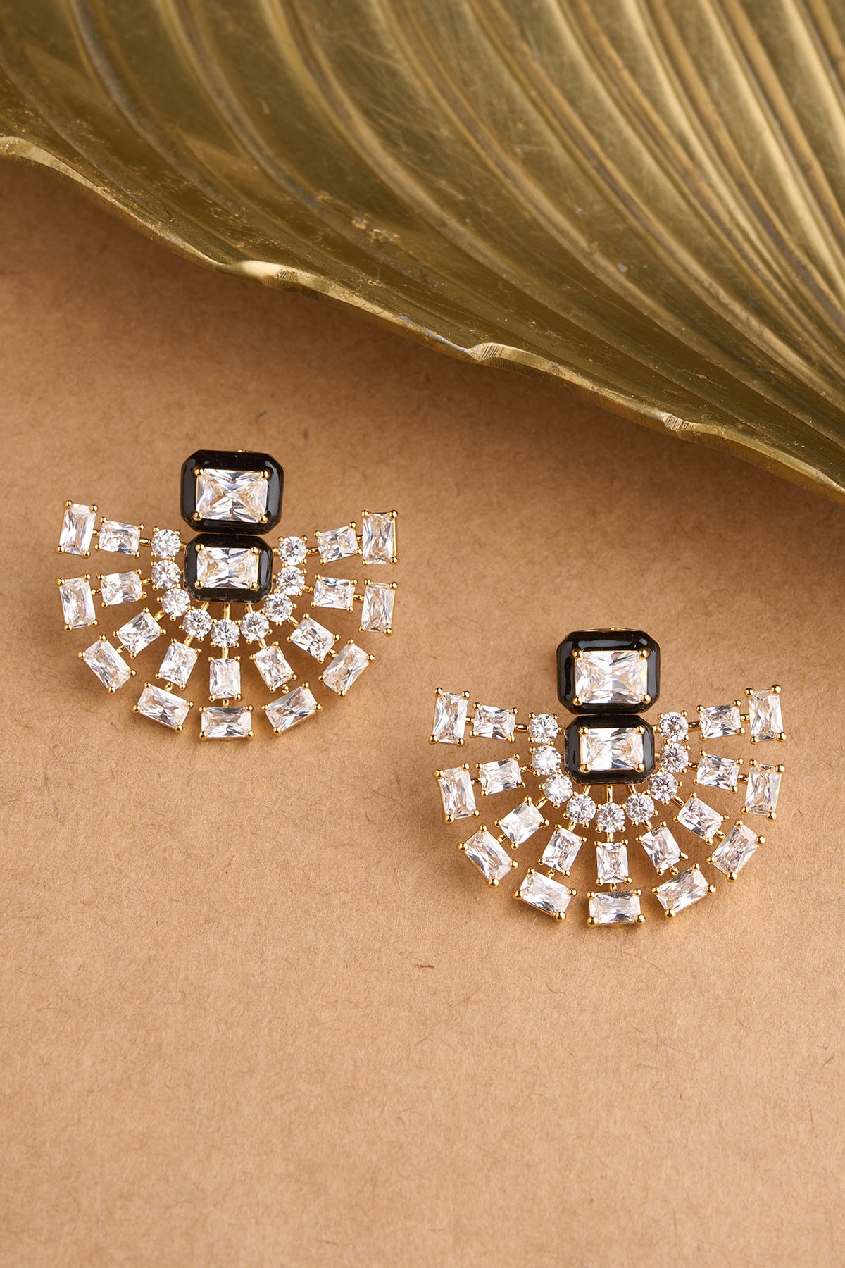 Fan Enamel Earrings