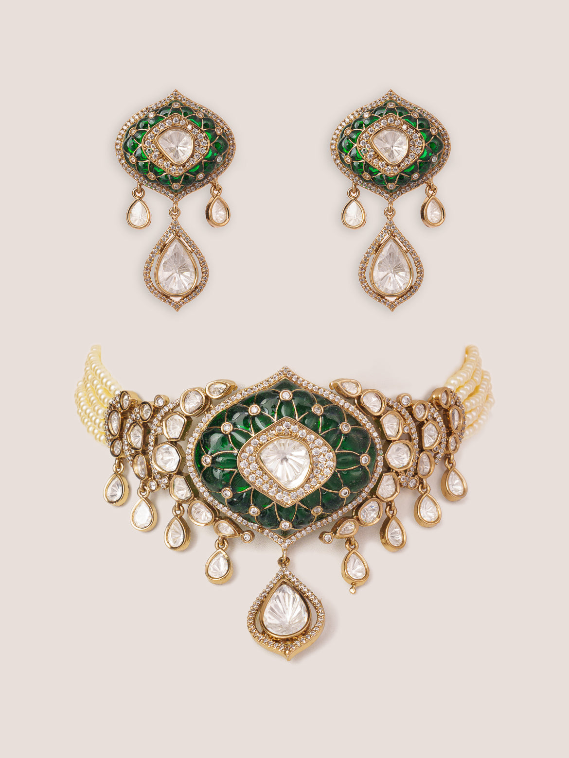 Malini Green Polki Choker