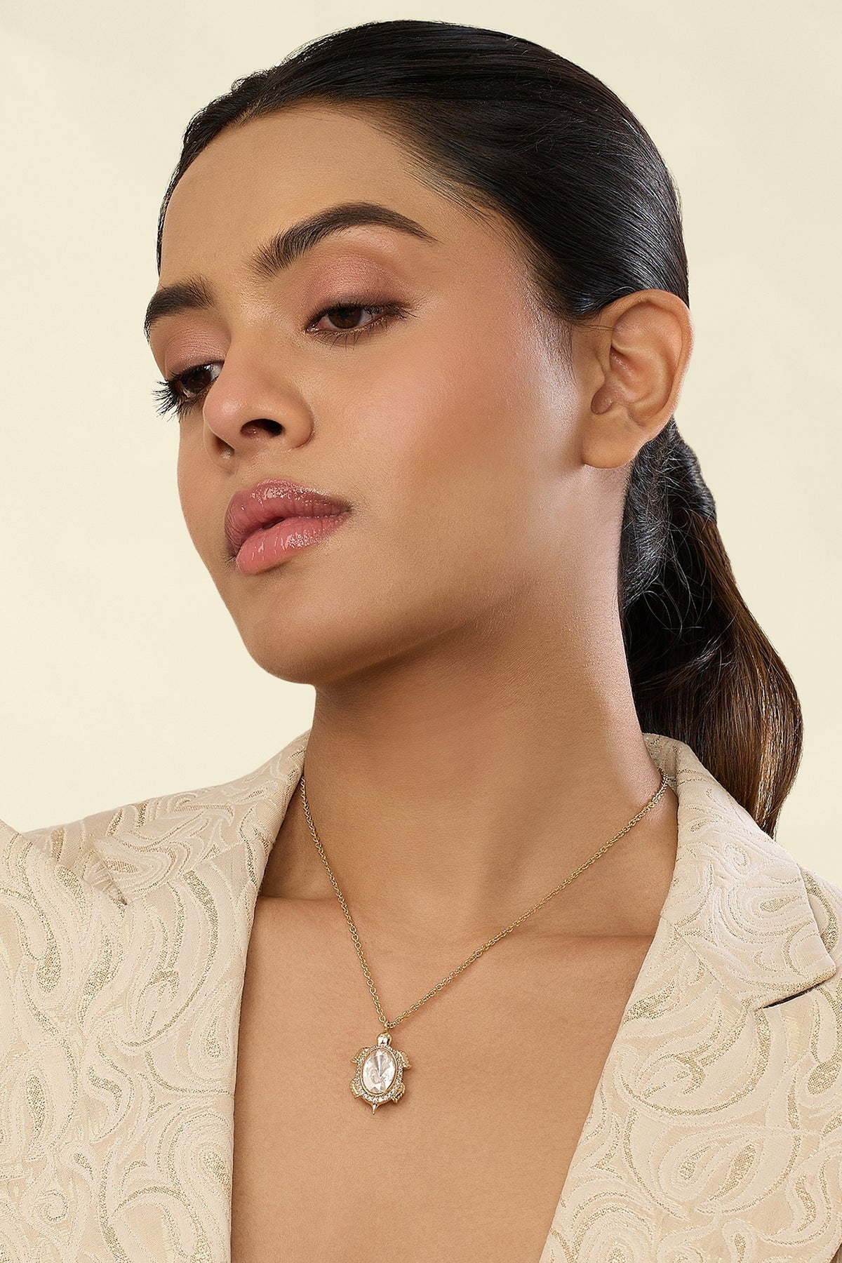 Polki Enchanted Tortoise Treasure Pedant Necklace