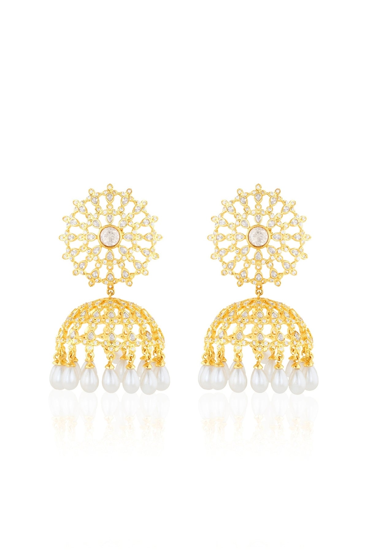 Polki Coronelle Pearl Statement Earrings
