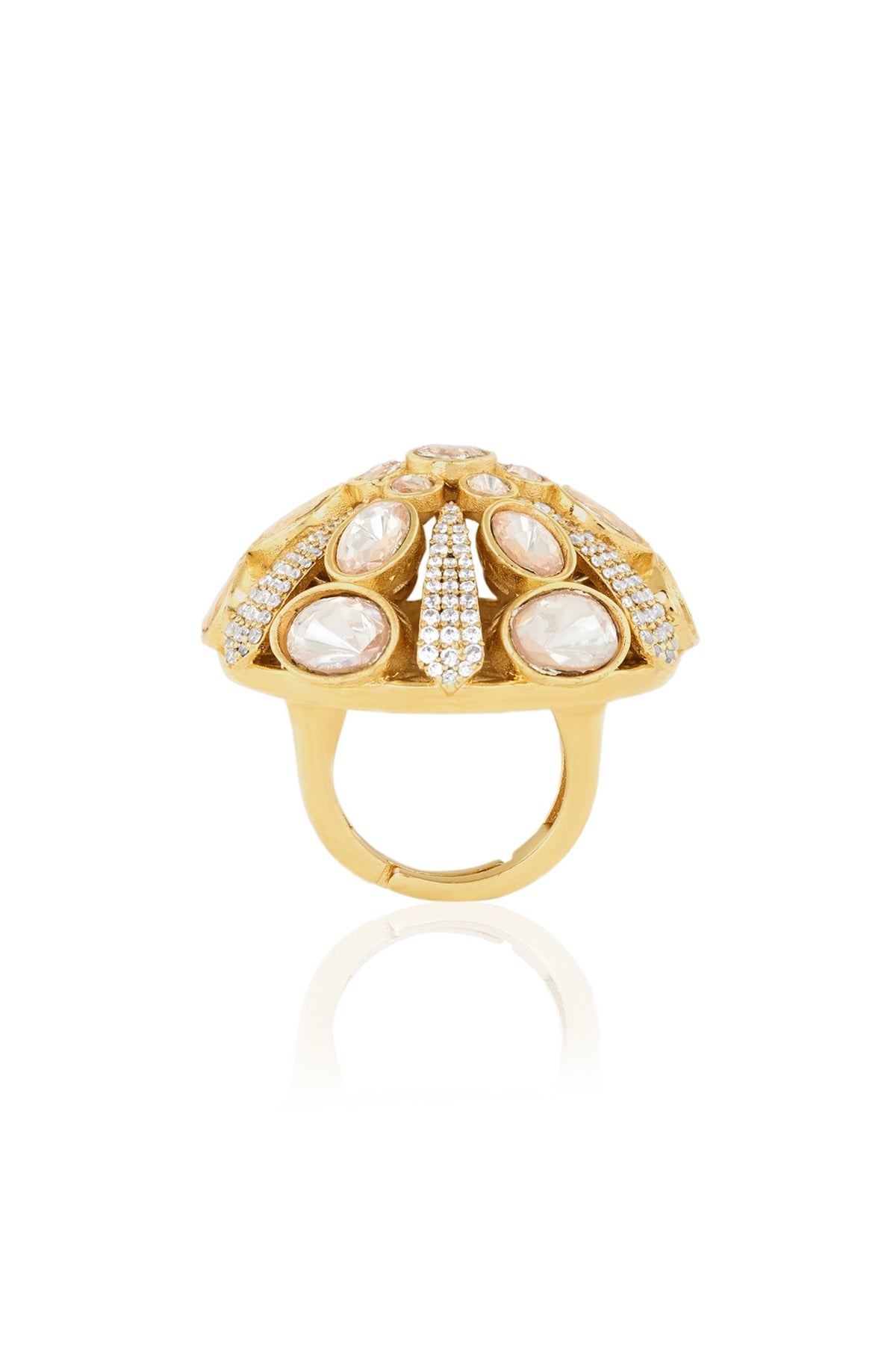 Polki Maharani Crest Statement Ring