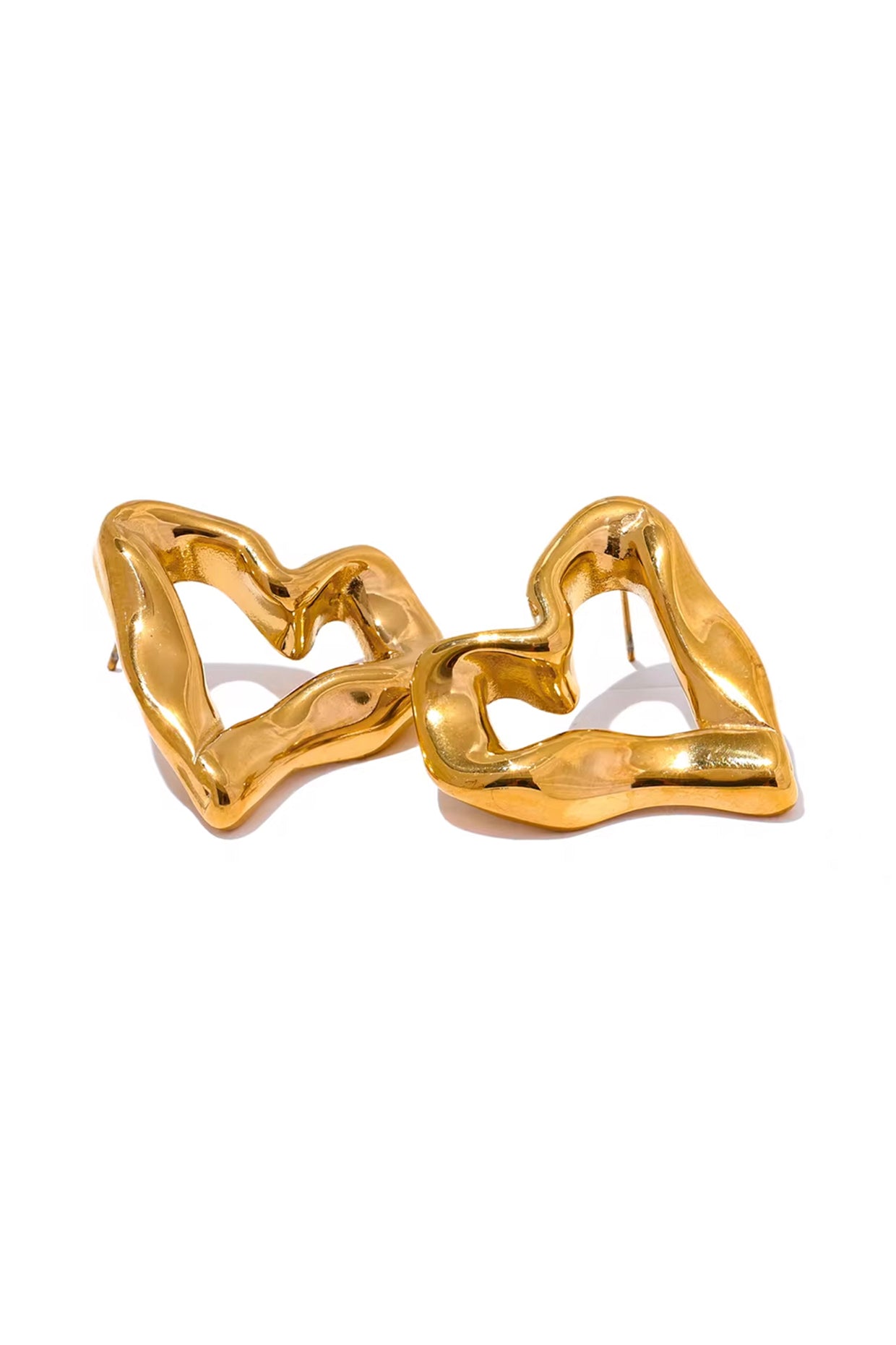 18Kt Gold Plated Mosaic Heart Earrings