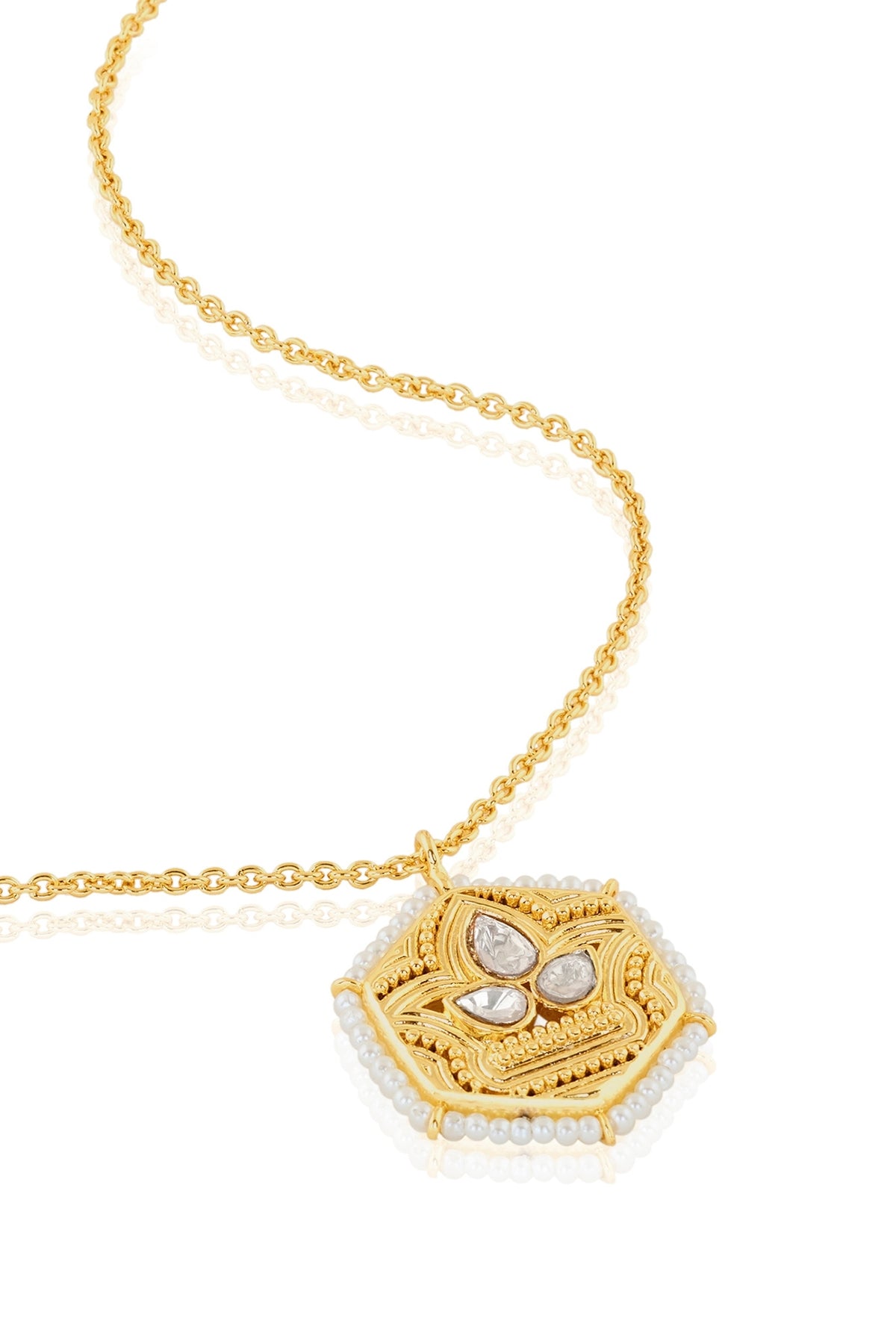 Polki Royal Seal Pendant Necklace