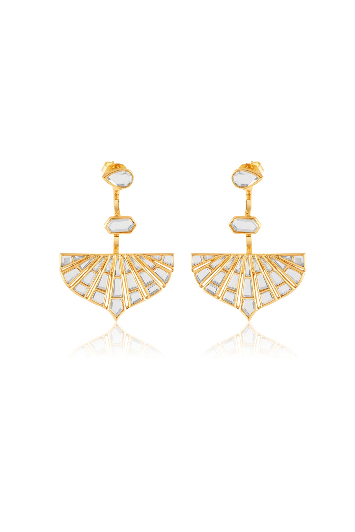Renda Statement Danglers In 18Kt Gold Plated
