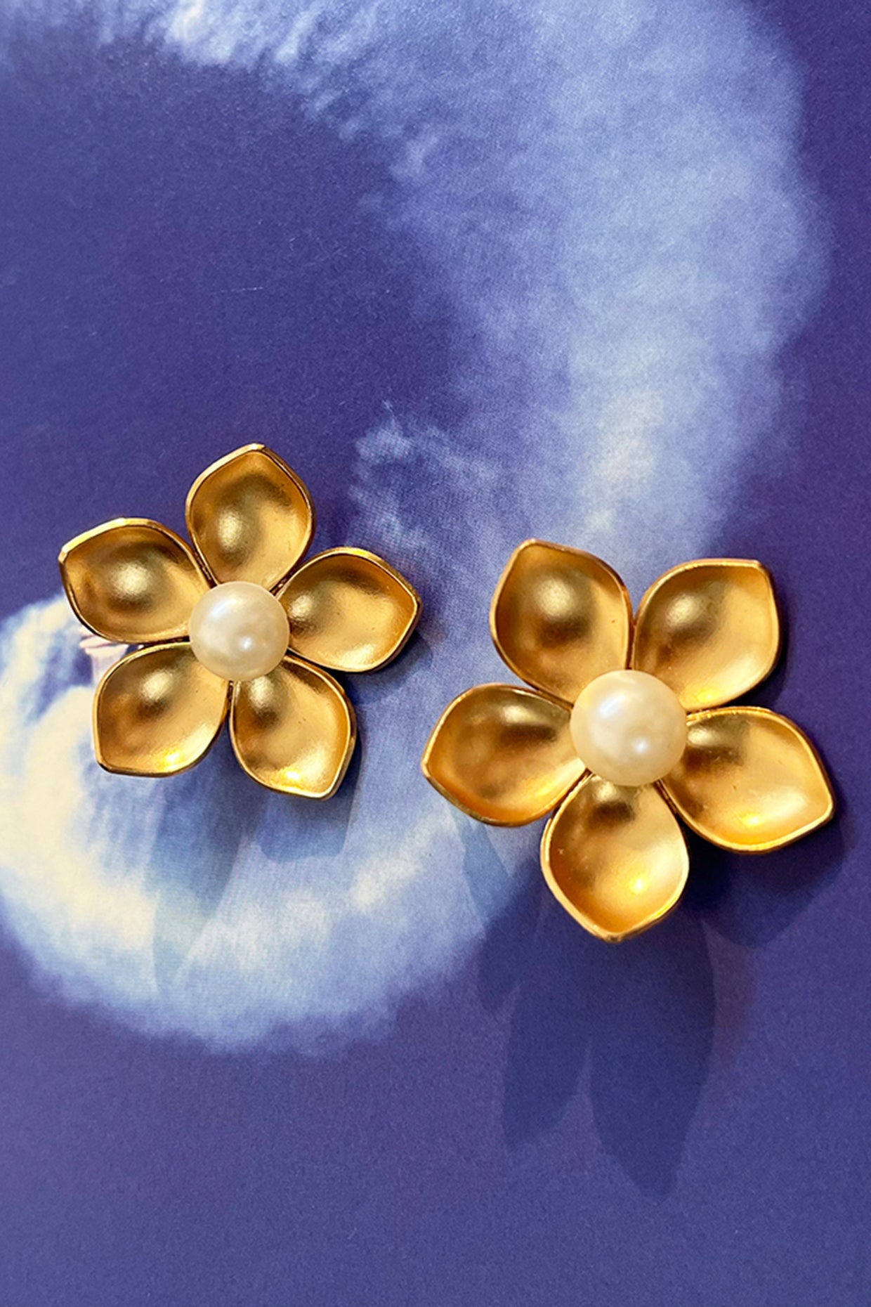 Gold Flower Earrings