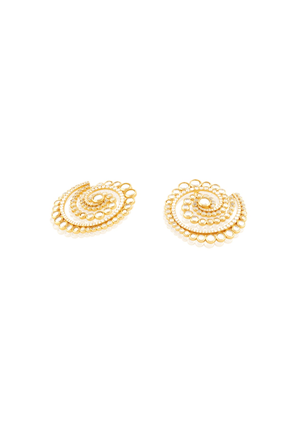 Rendado Statement Studs In 18Kt Gold Plated
