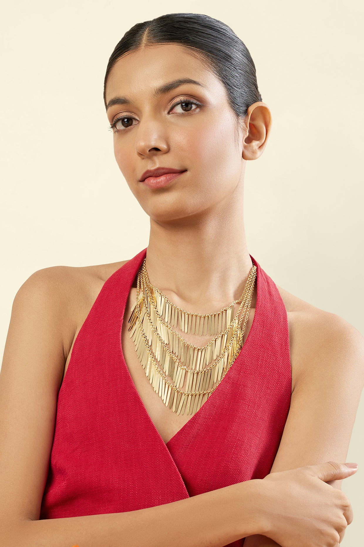 Majestade Layred Necklace In 18Kt Gold Plated