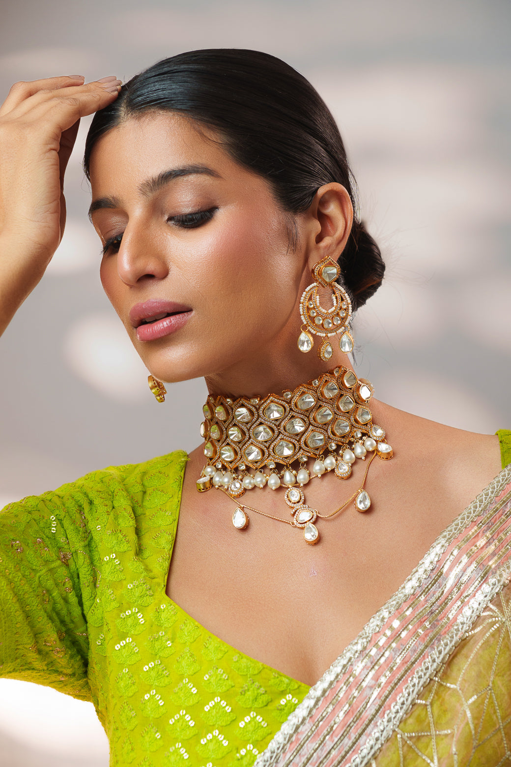 Varsha Moissanite Polki Choker