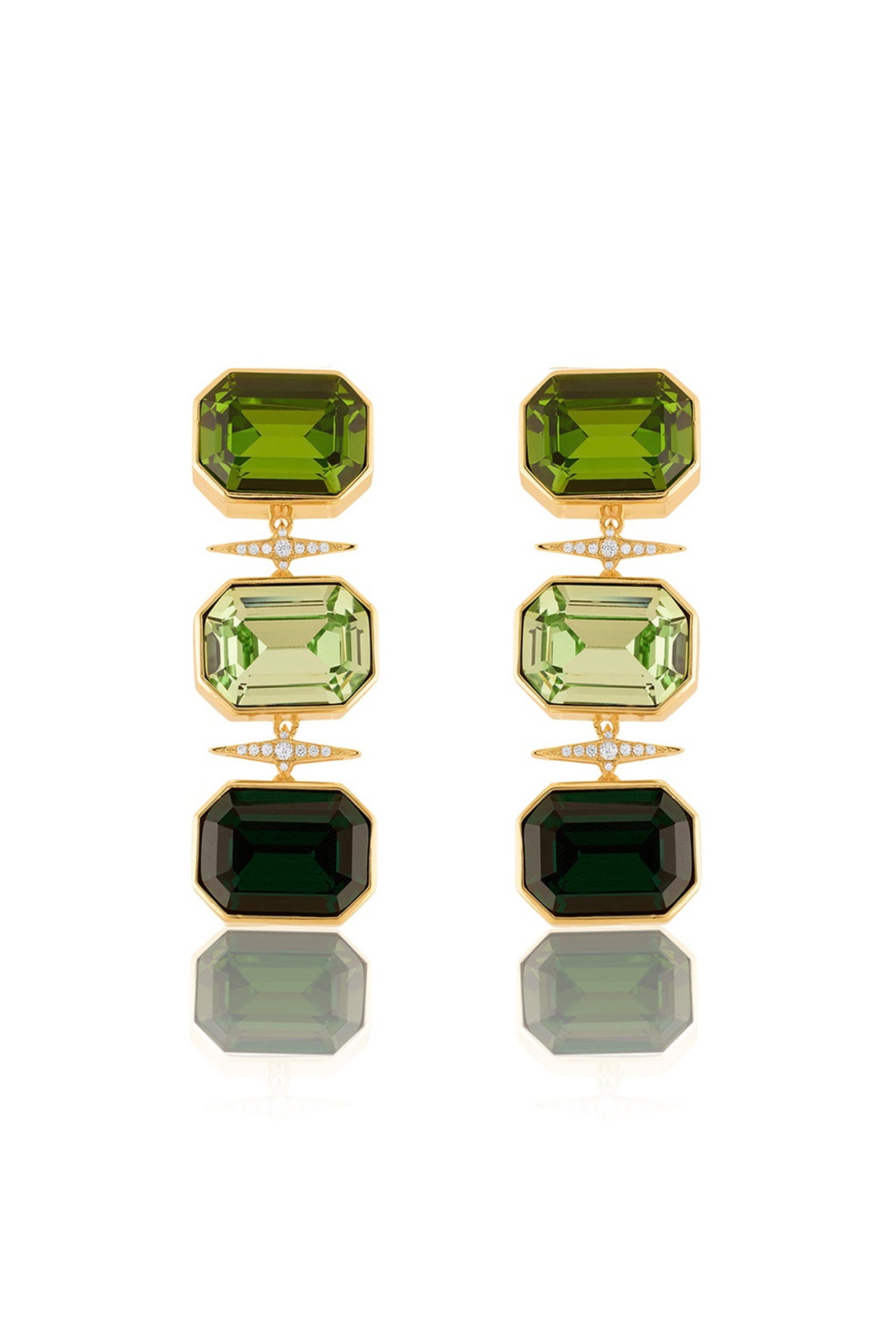 Rialia's Sparkle Statement Earrings In 18Kt Gold Plated
