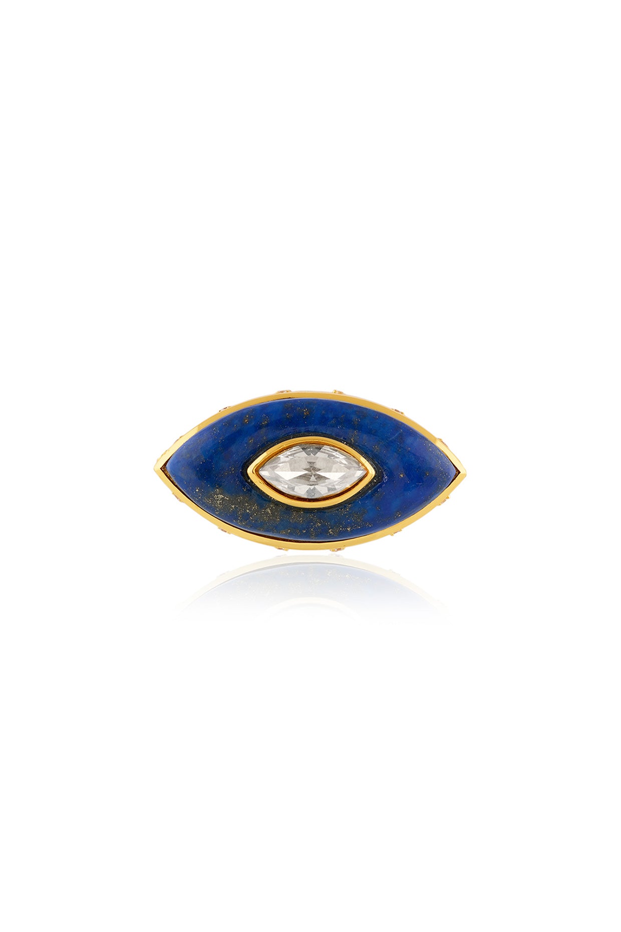 Cosmic Eye Two Finger Ring 18kt Gold Plated