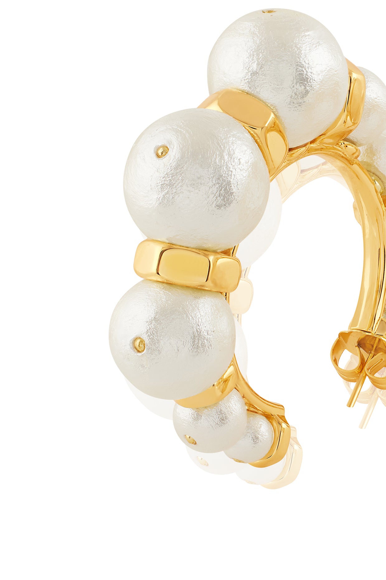 Gold Bolt and Pearl Hoop 18Kt Gold Plated