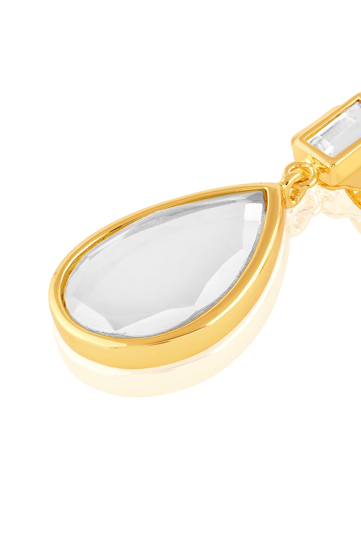 Dew Drop Mirror Clip On Earring 18Kt Gold Plated
