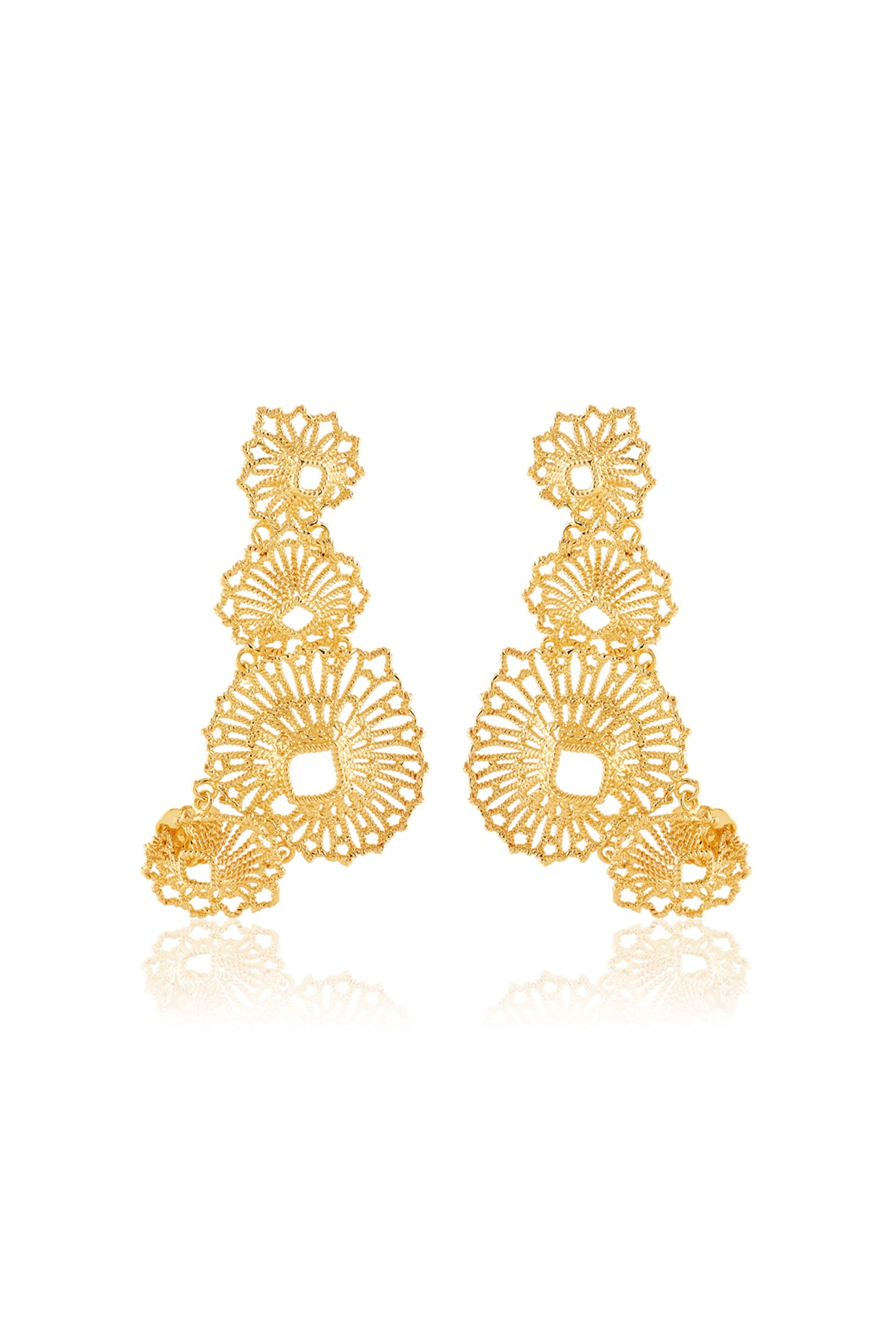 Gypsy Soul Leaf Cascading Statement Earrings 18Kt Gold Plated