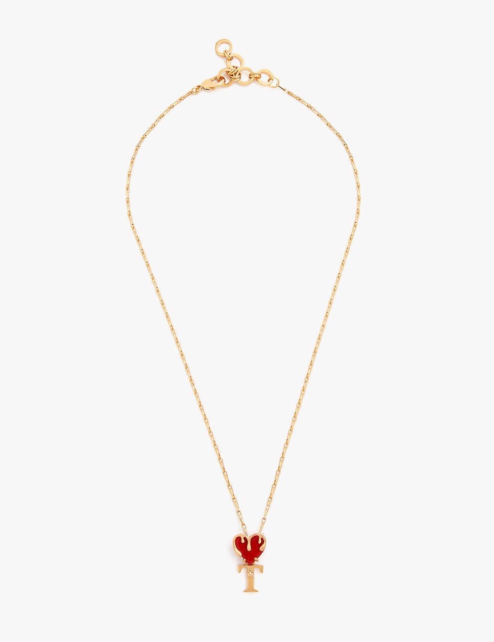 22kt Gold Plated Initial Heart Pendant Necklace
