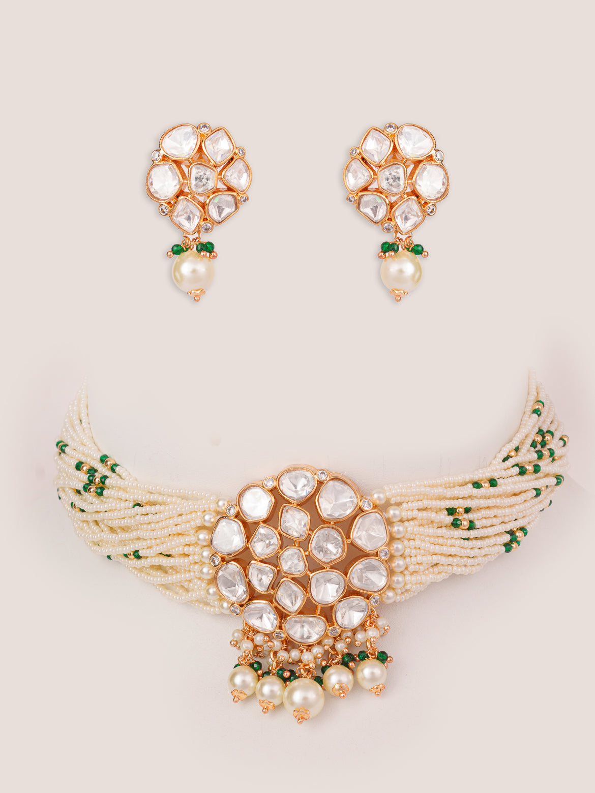 Vrishti Green Kundan Choker