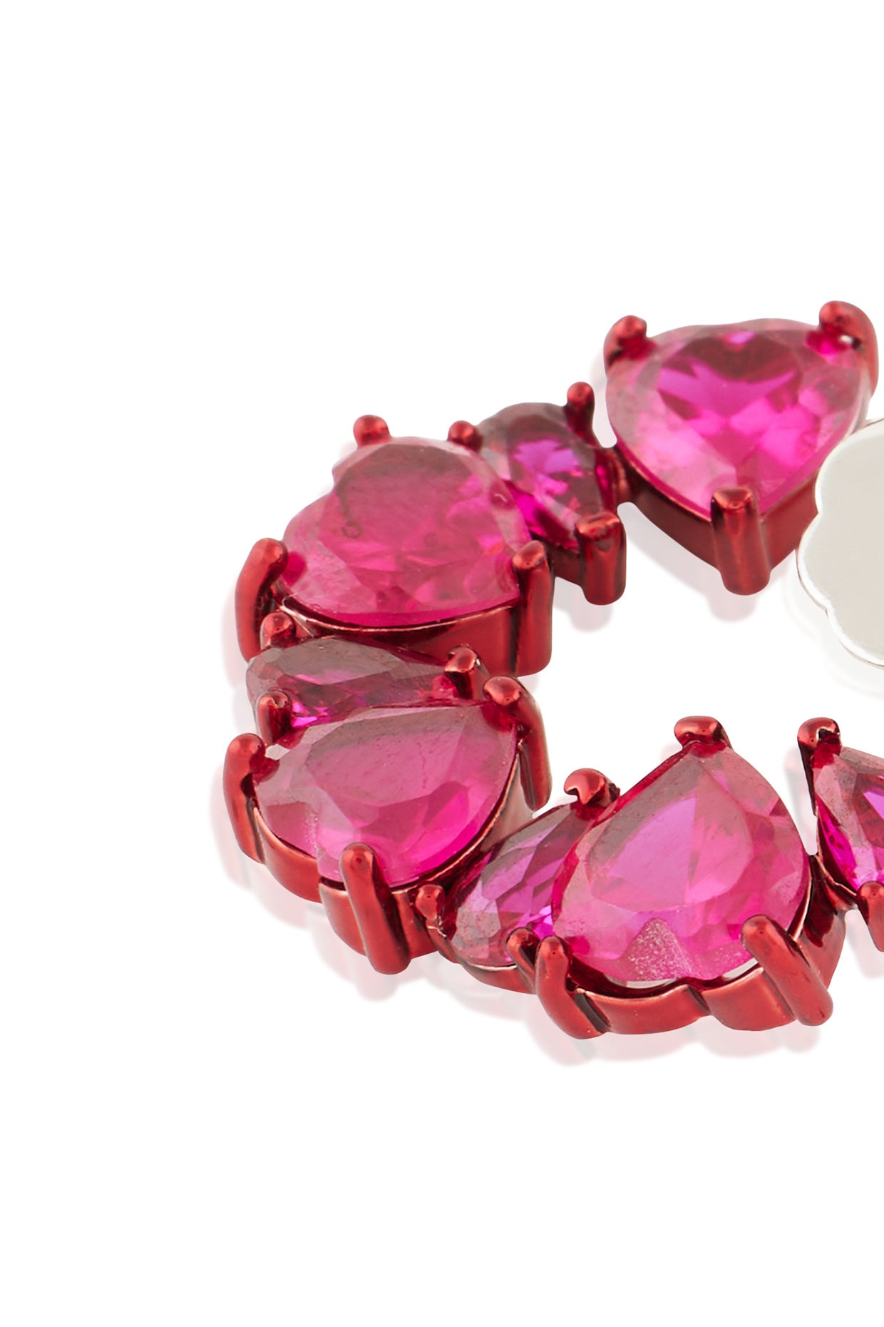 Crimson Halo Studs In Rhodium Plating