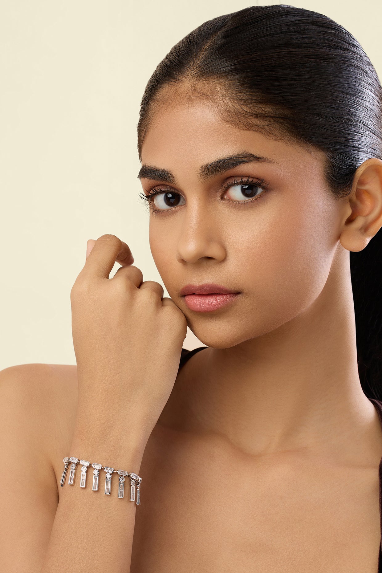 Theodora Charm Bracelet In Rhodium Plated