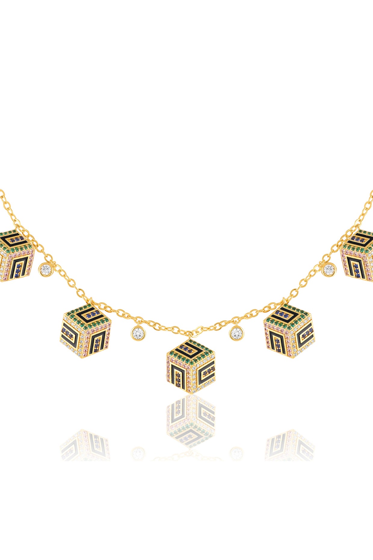 Miscara Charm Necklace In 18Kt Gold Plated