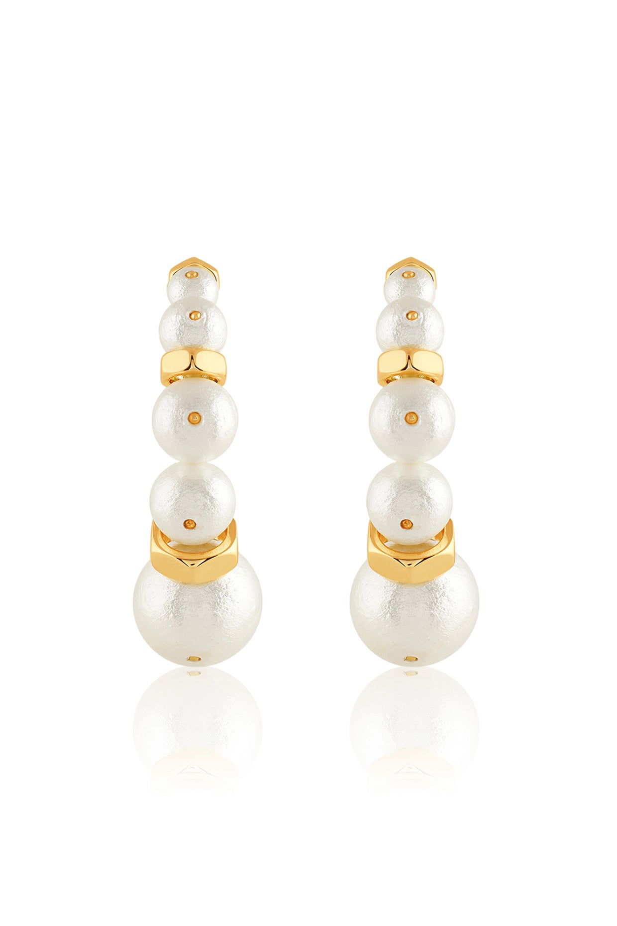 Gold Bolt and Pearl Hoop 18Kt Gold Plated