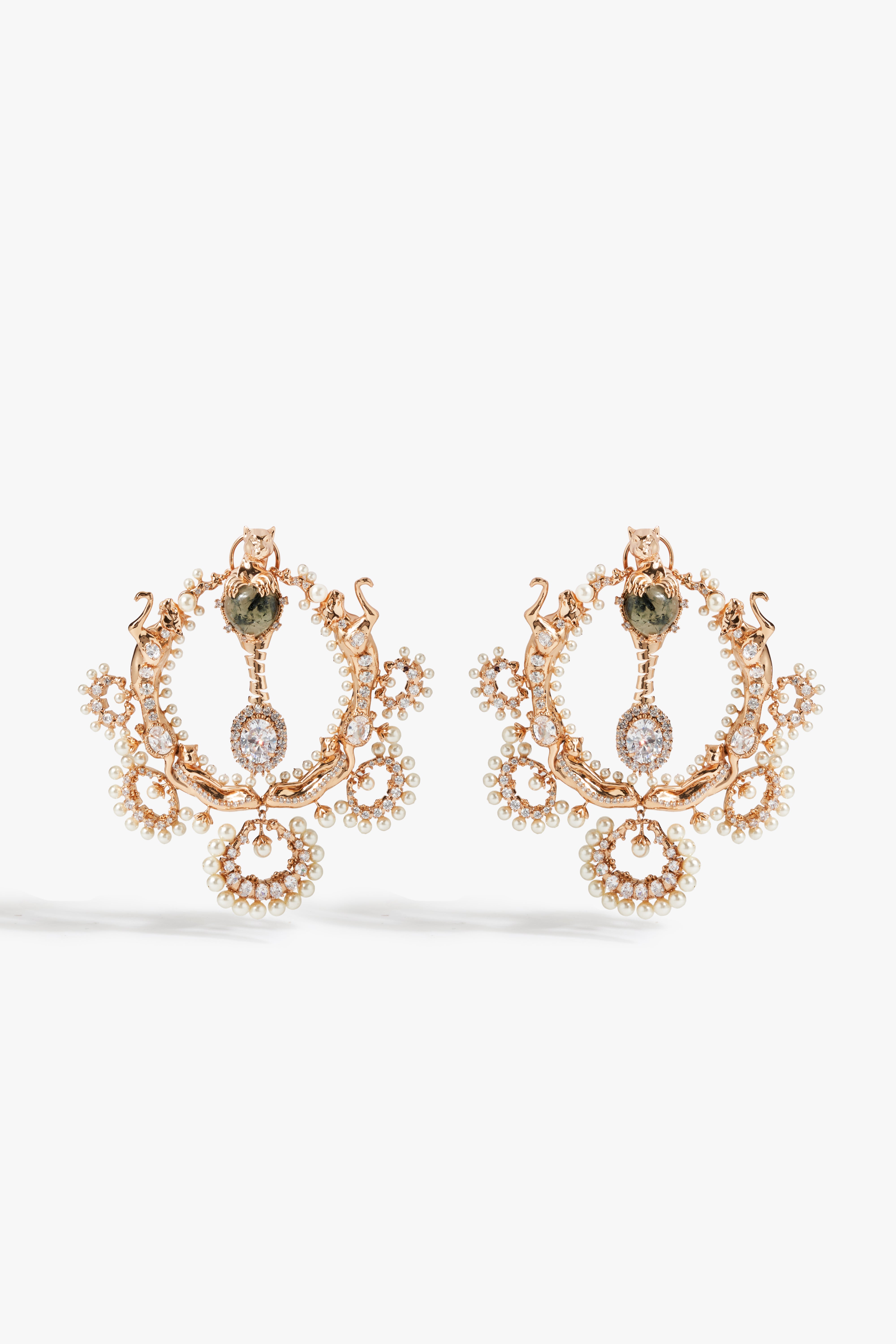 Trinity of Leopards Chandbali