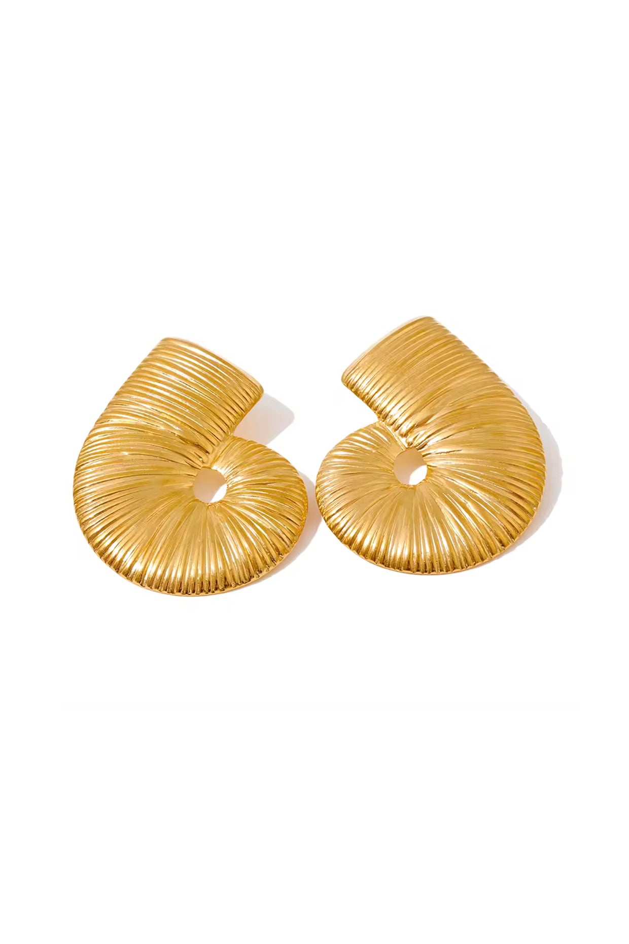 18Kt Gold Plated Ripples Earrings